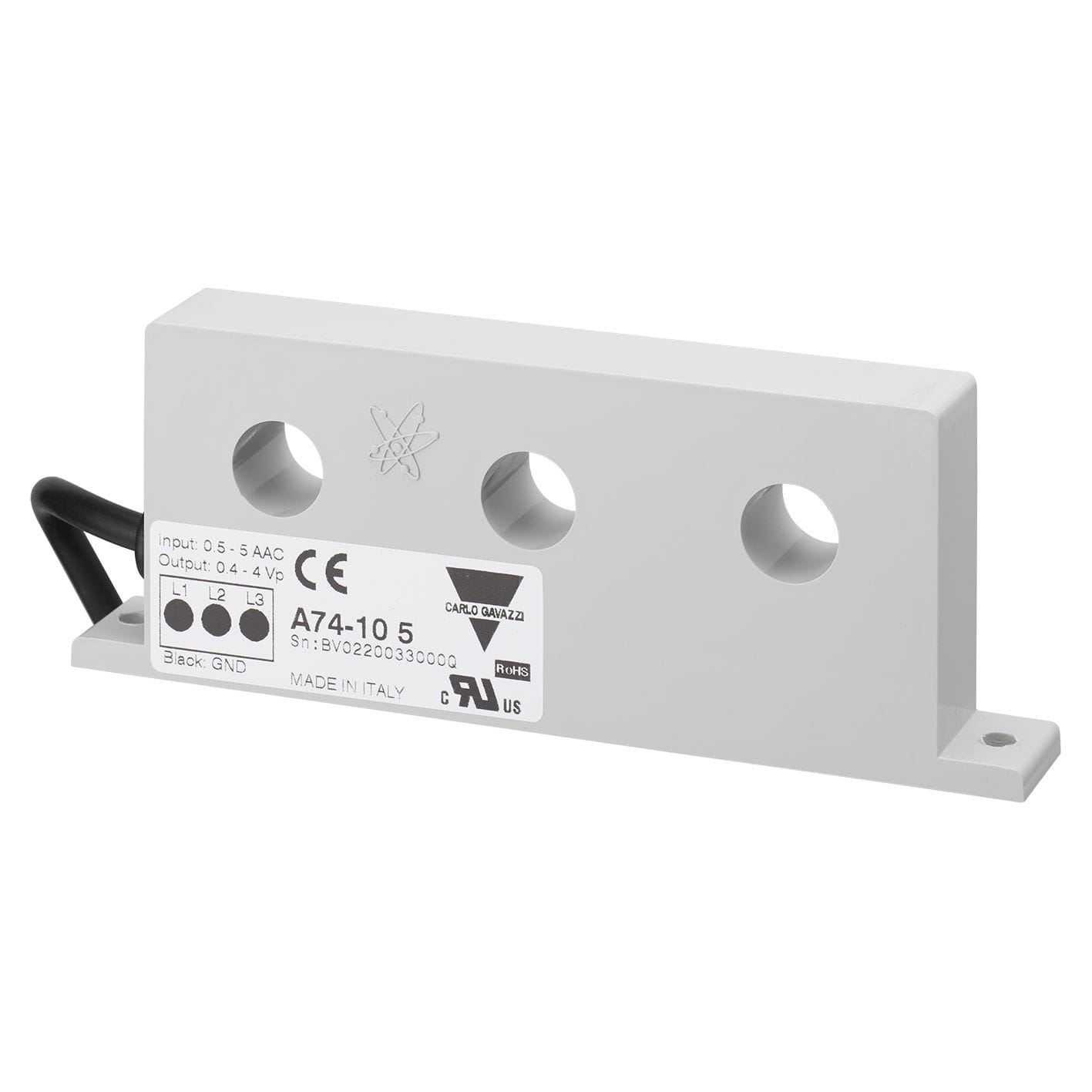 Carlo Gavazzi - Transformateur de courant CA - Entrée 2-20A - Signal de sortie 0,4-4Vp