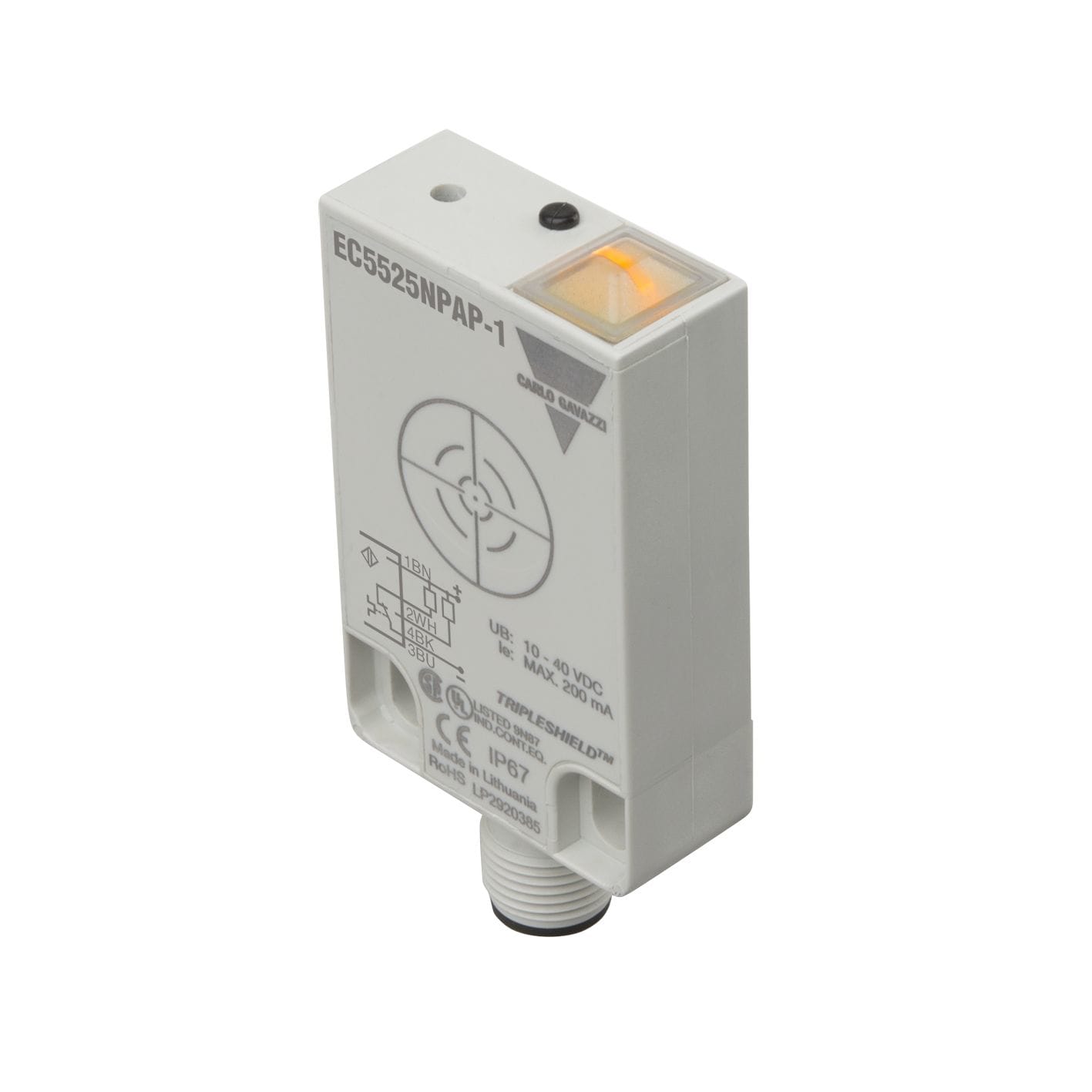 Carlo Gavazzi - Détecteur capacitif flatpk NPN NO+NF,connecteur