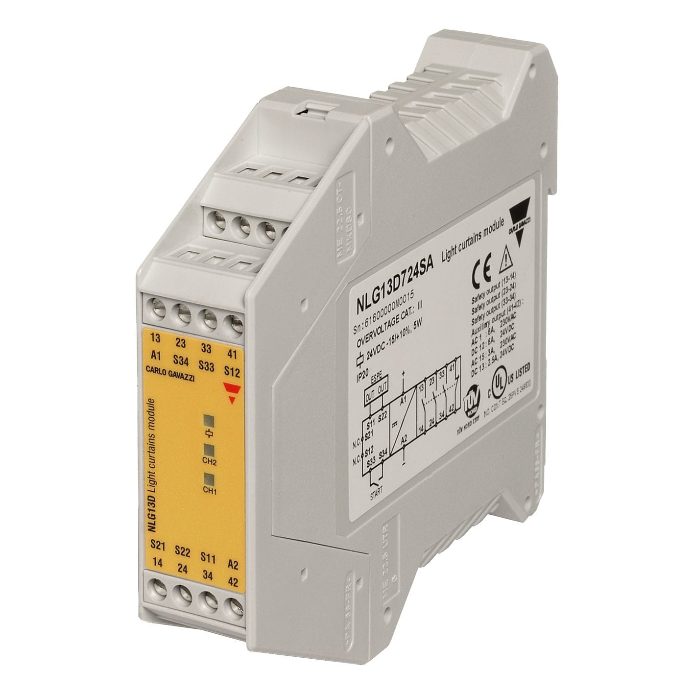 Carlo Gavazzi - Module de sécurité barrières immatérielles 3+1 sorties