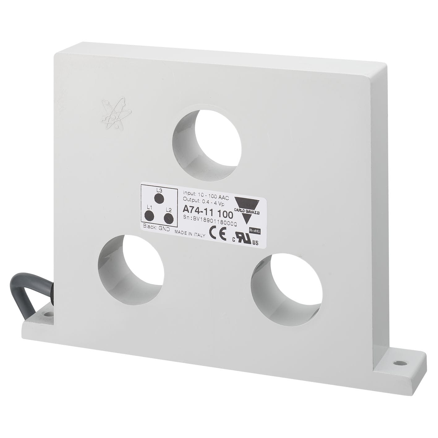 Carlo Gavazzi - Transformateur de courant CA - Entrée 10-100A - Signal de sortie 0,4-4Vp