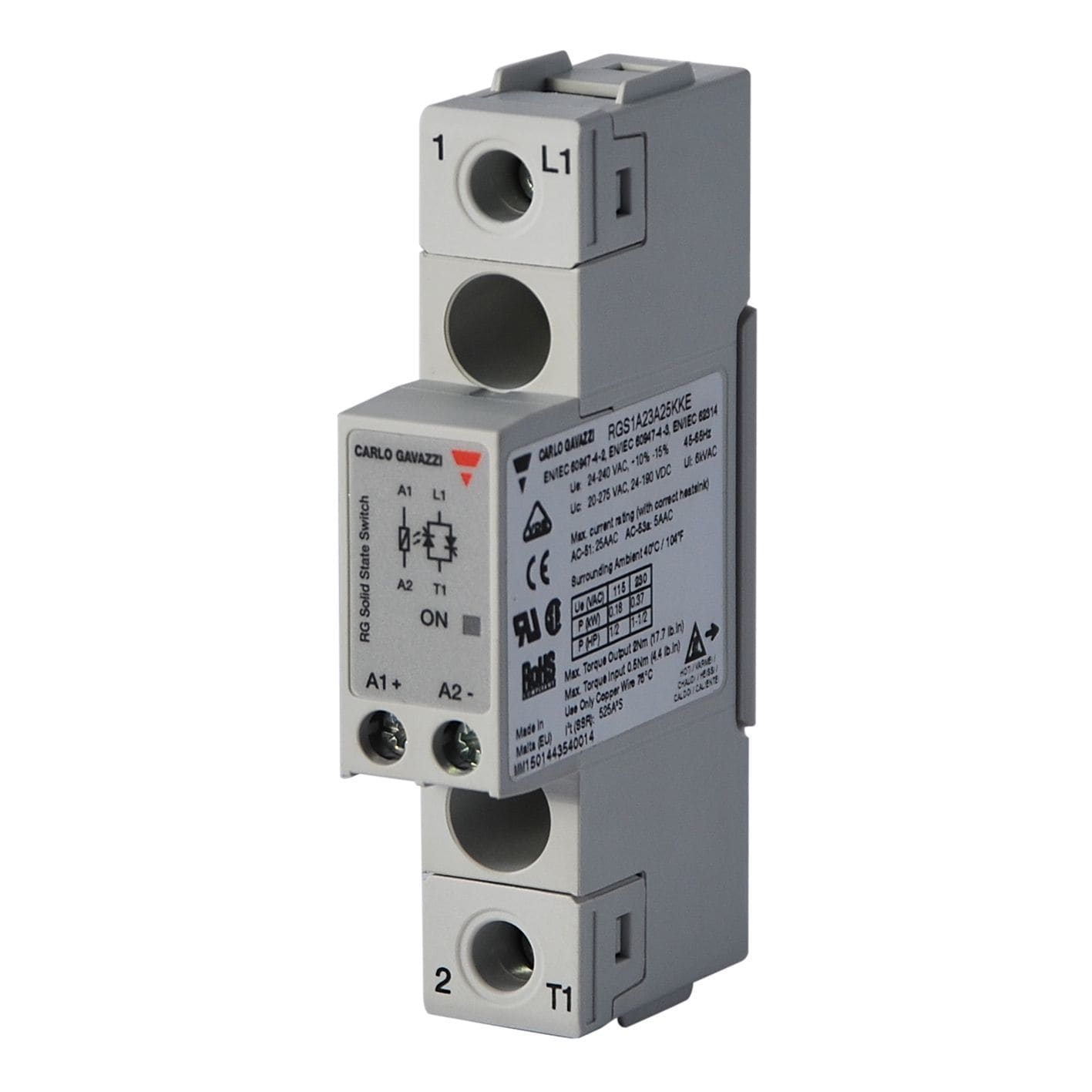 Carlo Gavazzi - Relais statique 1ph 600V cmd cc zero de tension 90A pad thermique