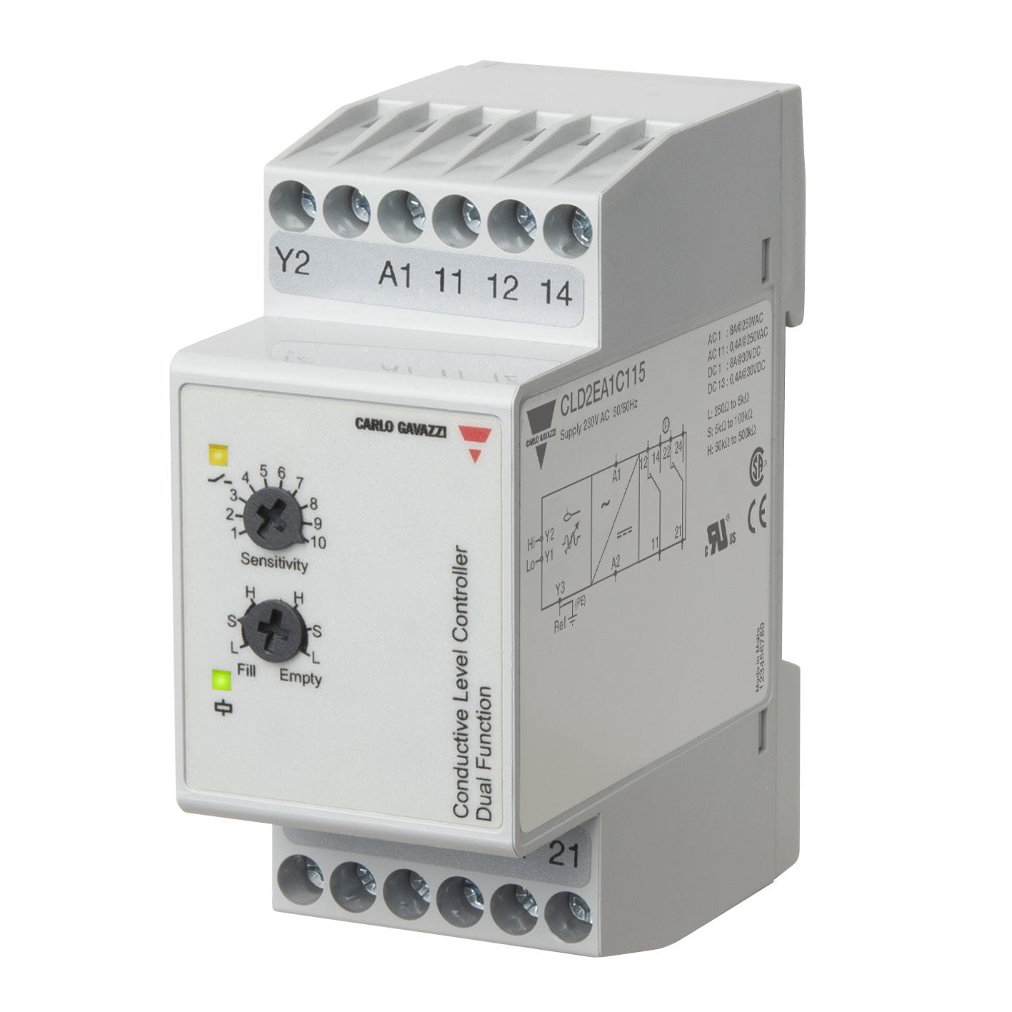 Carlo Gavazzi - Relais de niveau vidange ou remplissage - Sensibilité: 250??500K? - 115Vca 2+réf