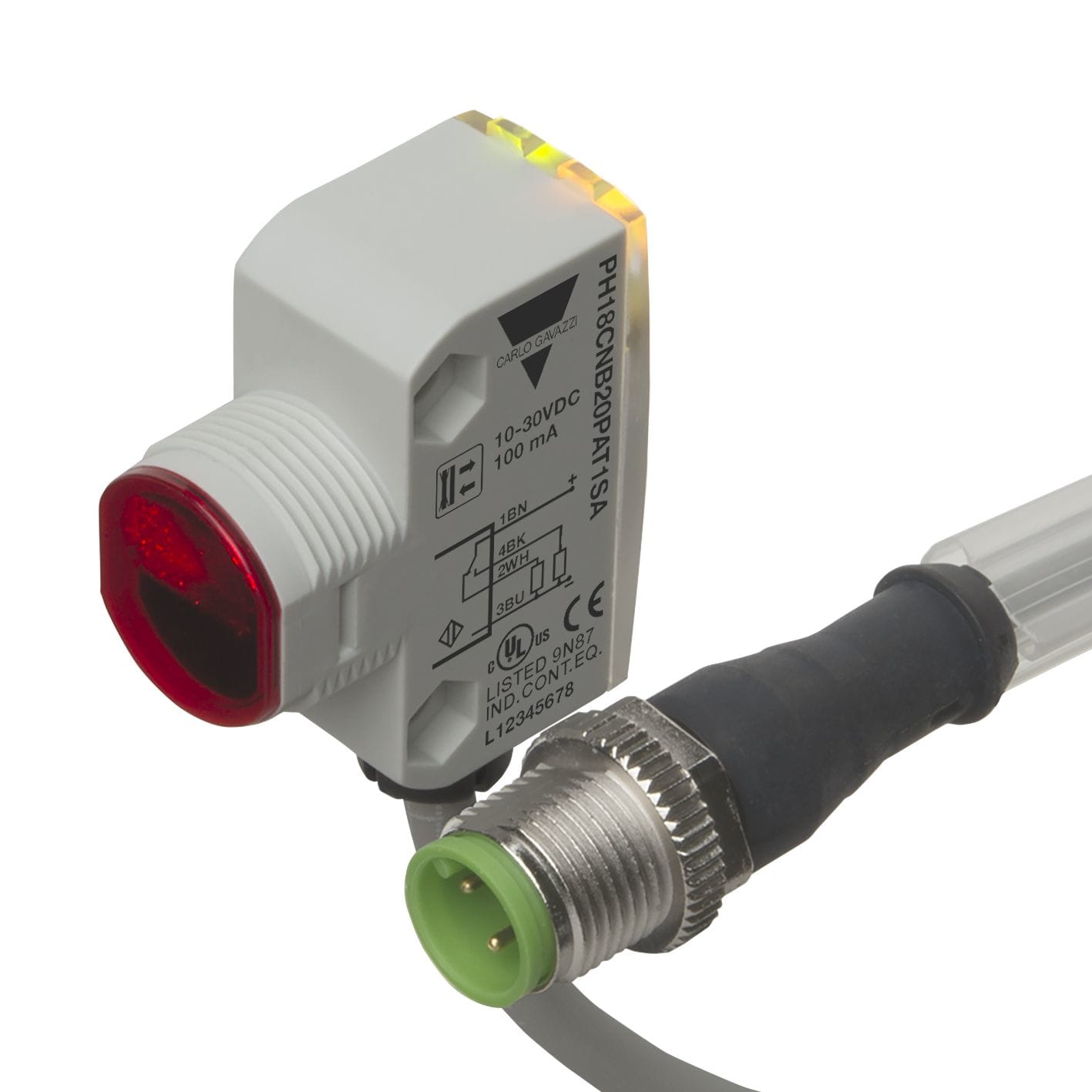 Carlo Gavazzi - Cellule photo. suppr. arr. plan plastique rectangle M18 PNP NO+NF,spirale