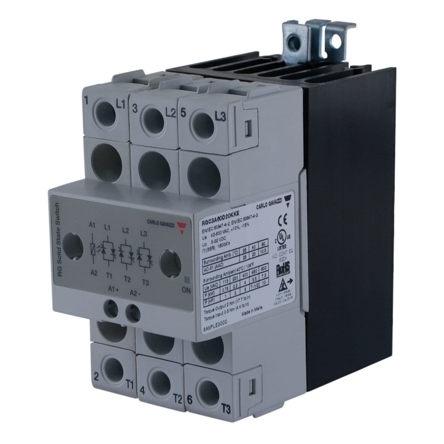 Carlo Gavazzi - Contacteur statique 3ph 600V cmd cc zero de tension 3x20A