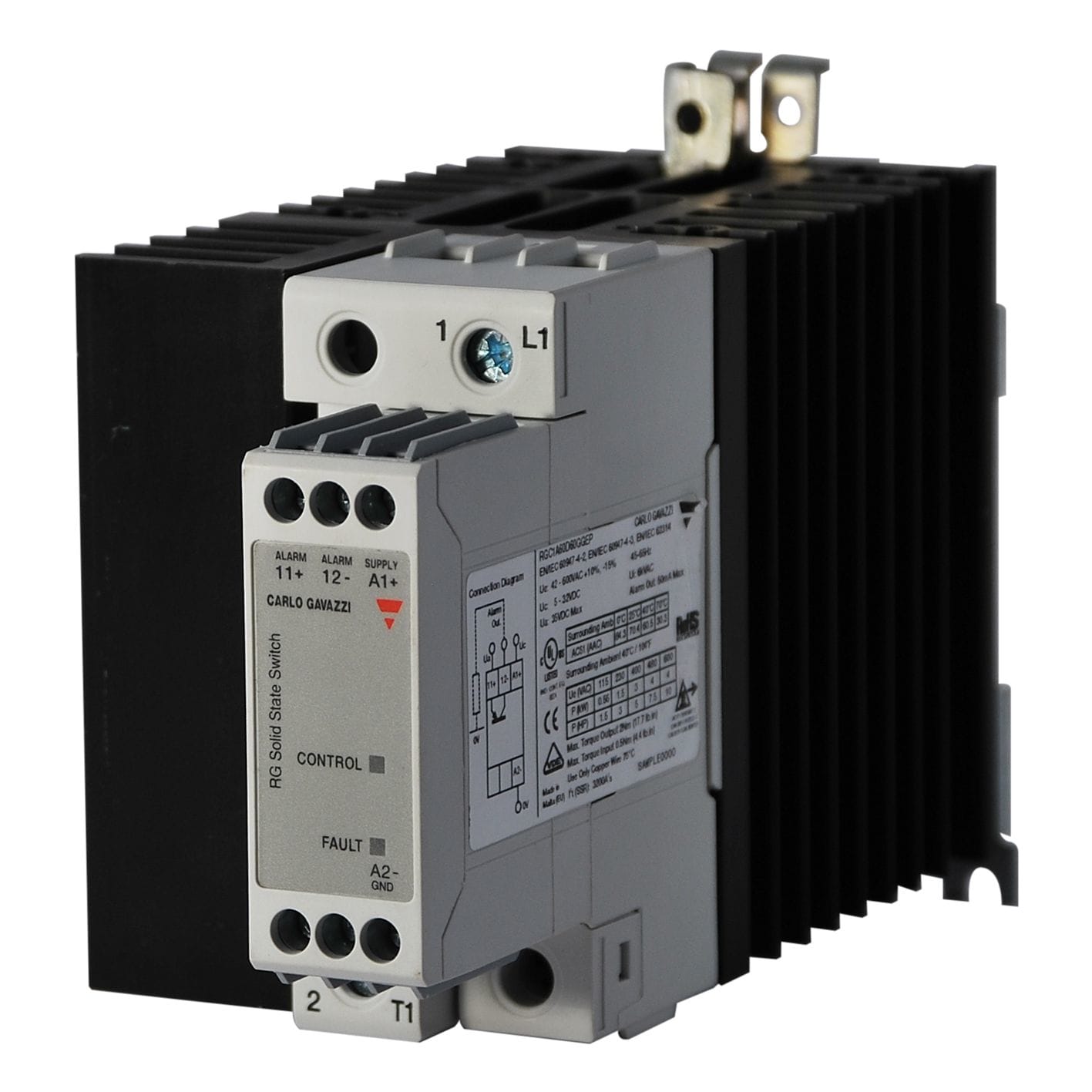 Carlo Gavazzi - Contacteur statique 1ph 600V cmd cc zero de tension 65A protection temp.