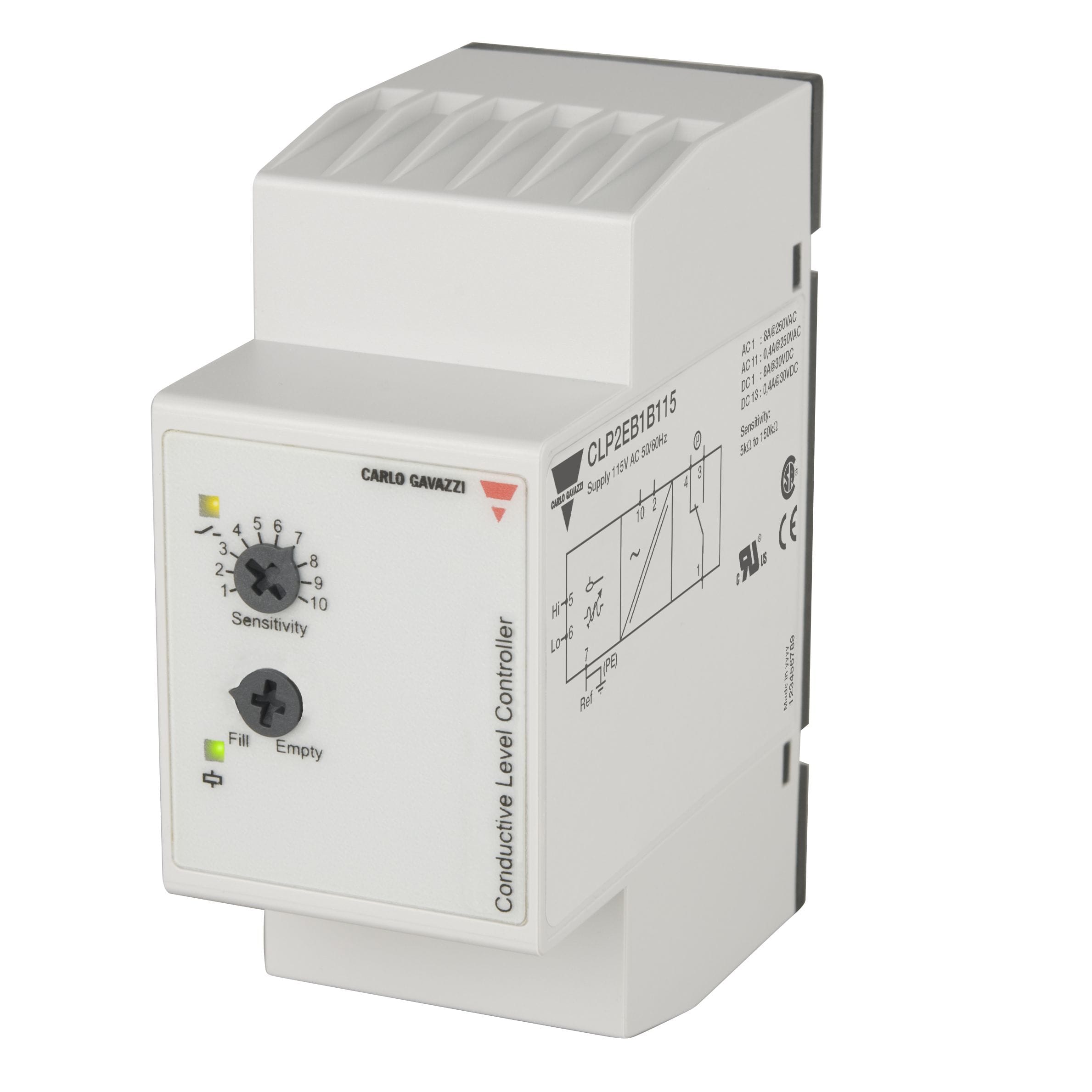 Carlo Gavazzi - Relais de niveau vidange ou remplissage - Sensibilité: 5?150K? - 115Vca 2+réf