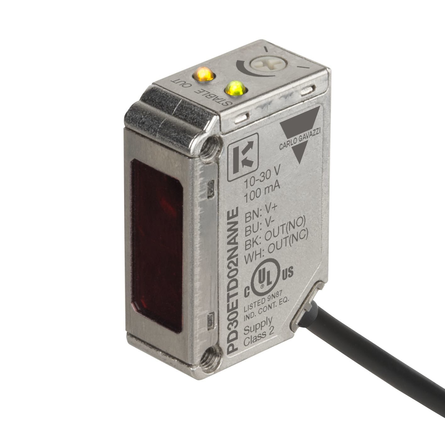 Carlo Gavazzi - Cellule photo. direct objet 0.2m ss NPN NO+NF t.adj g.ang cable