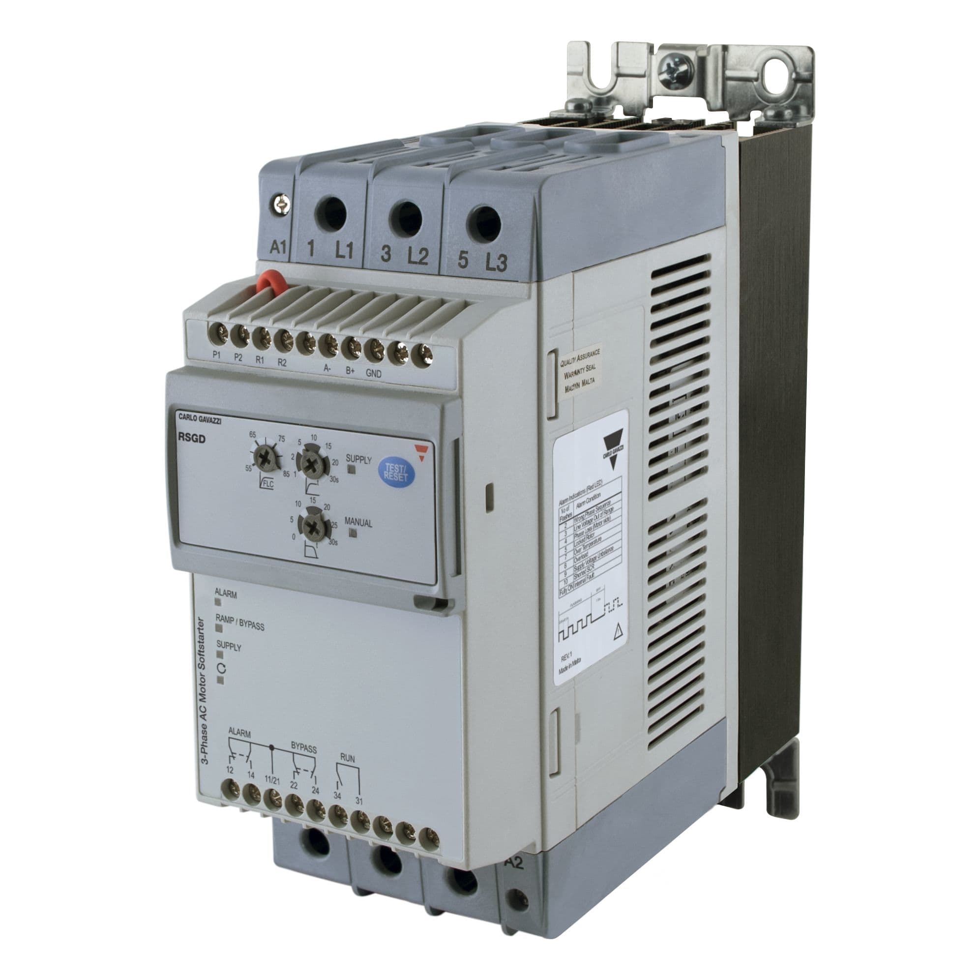 Carlo Gavazzi - Démarreur progressif 2ph 220-400V 85A 24Vca/cc i/p+o/l+mb