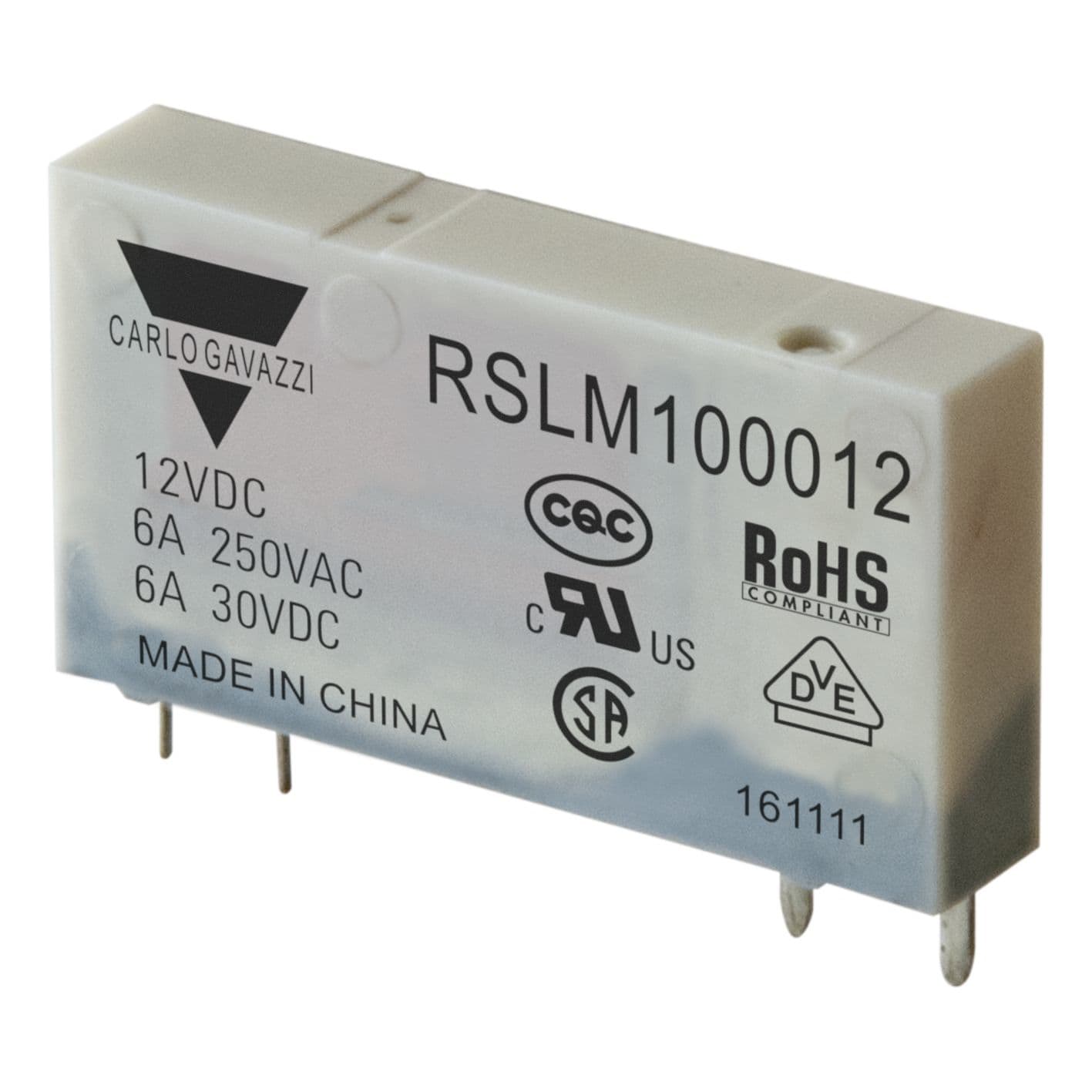 Carlo Gavazzi - Relais industriel électromécanique fin contact NO 6A 250Vca/30Vcc, bobine 12Vcc