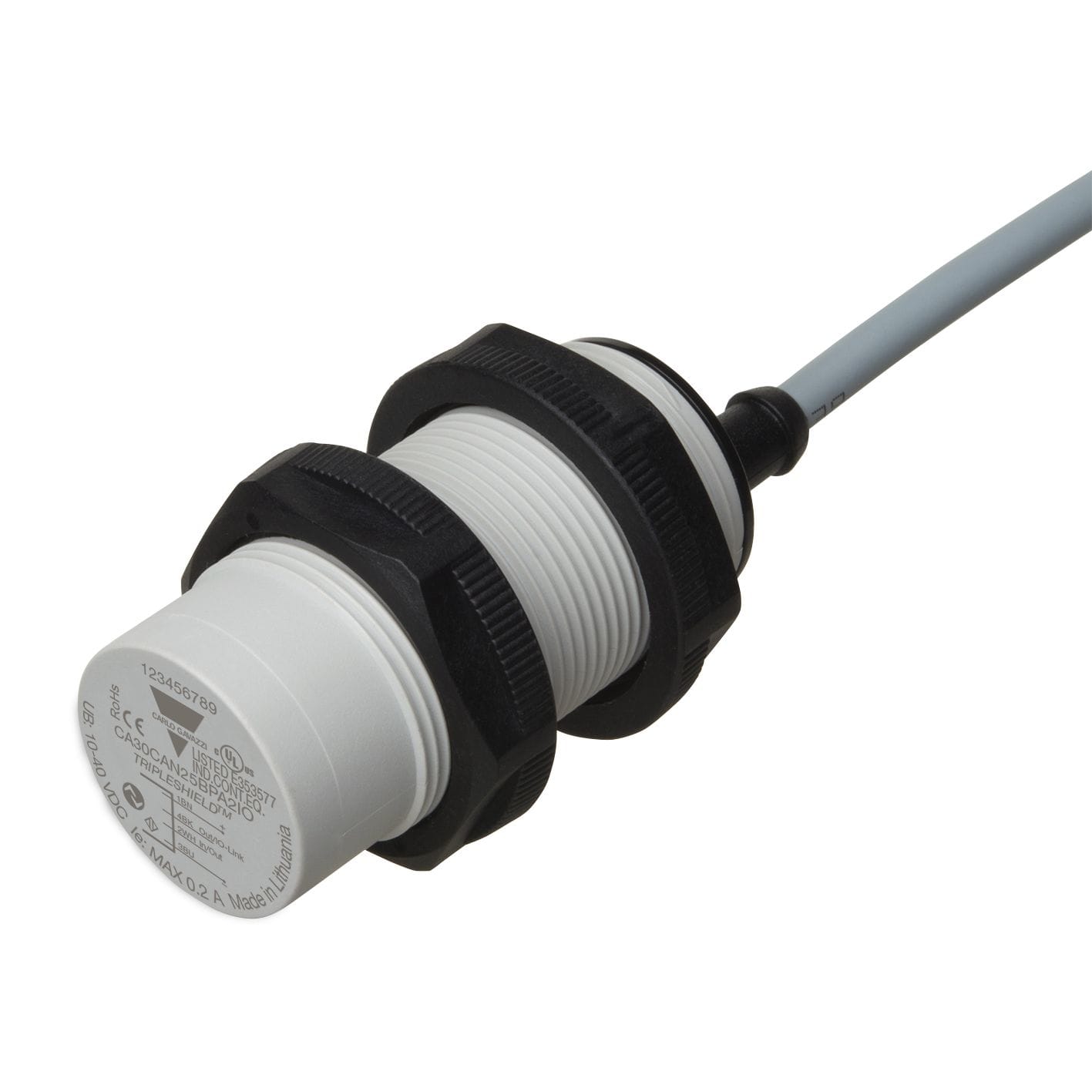 Carlo Gavazzi - Détecteur capacitif plastique non-noyable portée 25mm M30 IO-Link, cable