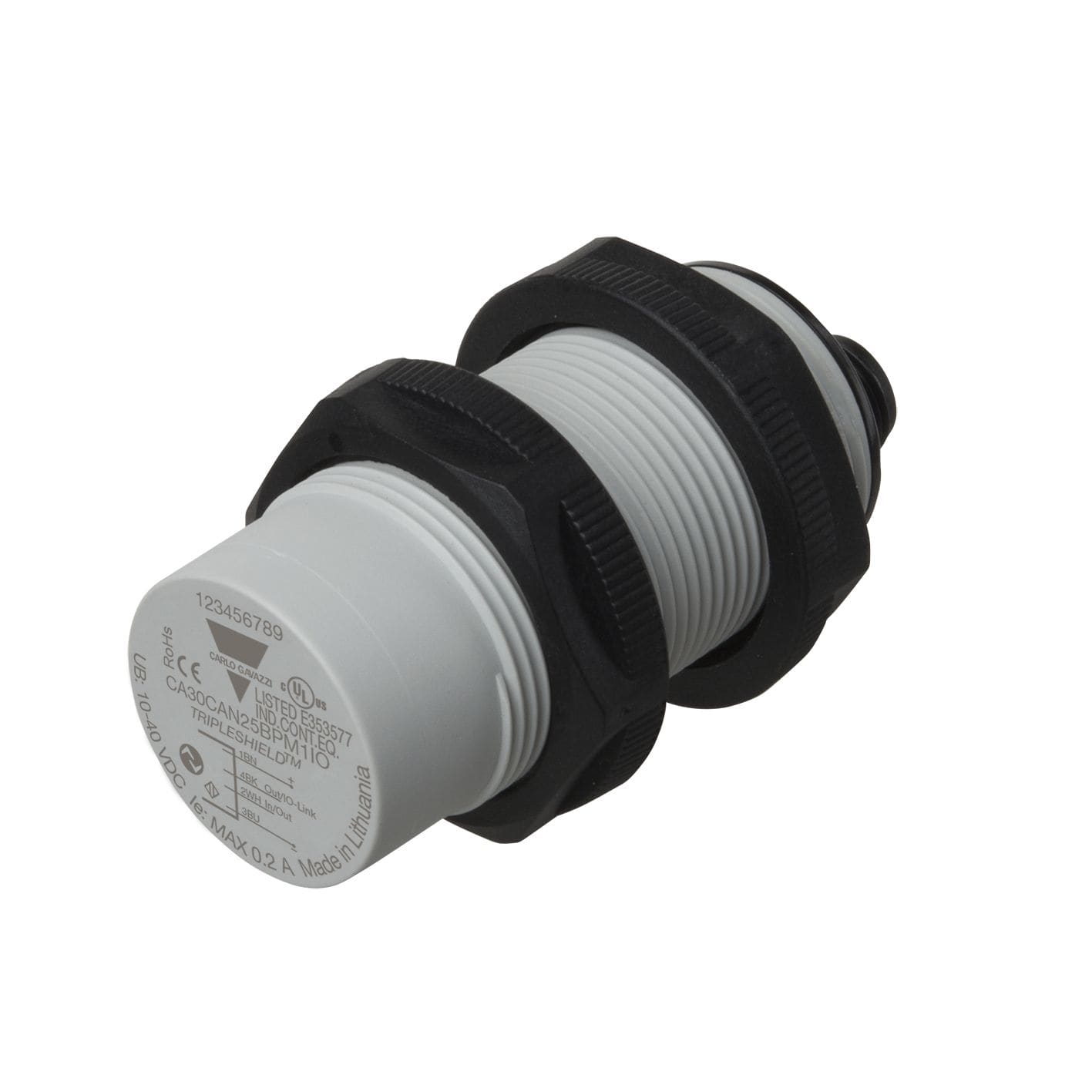 Carlo Gavazzi - Détecteur capacitif plastique non-noyable portée 25mm M30 IO-Link, connecteur