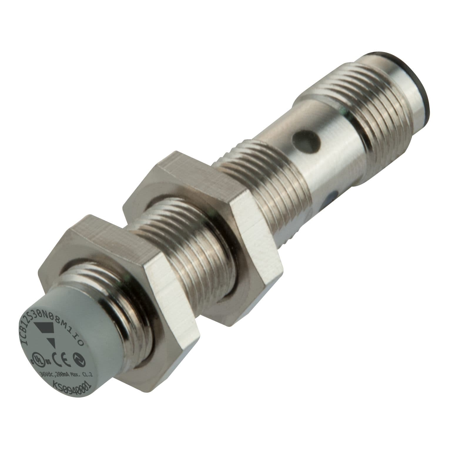 Carlo Gavazzi - Détecteur inductif laiton nickelé M12 court non-noyable IO-Link, connecteur M12