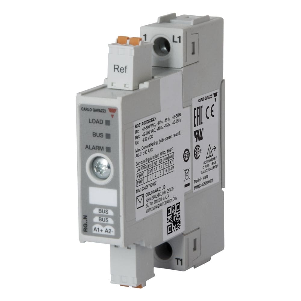 Carlo Gavazzi - Relais statique 1ph 600Vca cmd 50A zéro de tension cde 4-32Vcc intégration NRG
