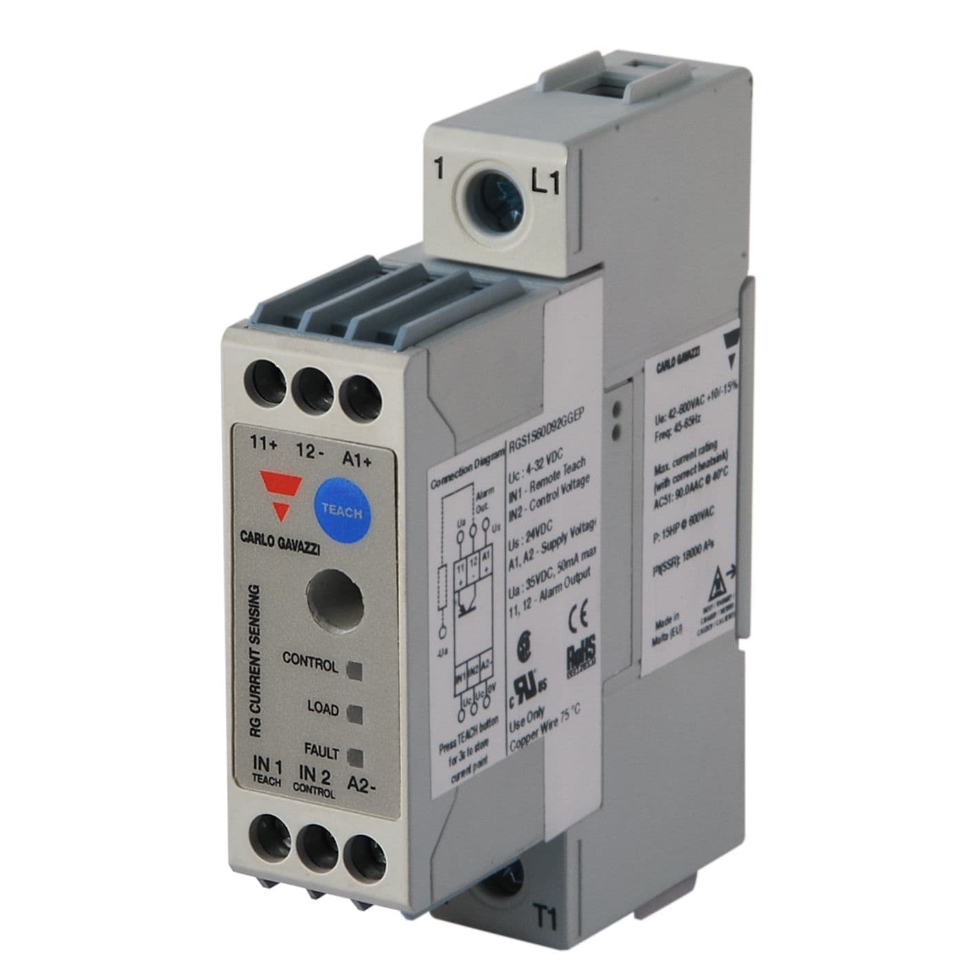 Carlo Gavazzi - Relais statique 1ph cmd cc zero de tension 600V 90A sns 1200Vp contrôle courant