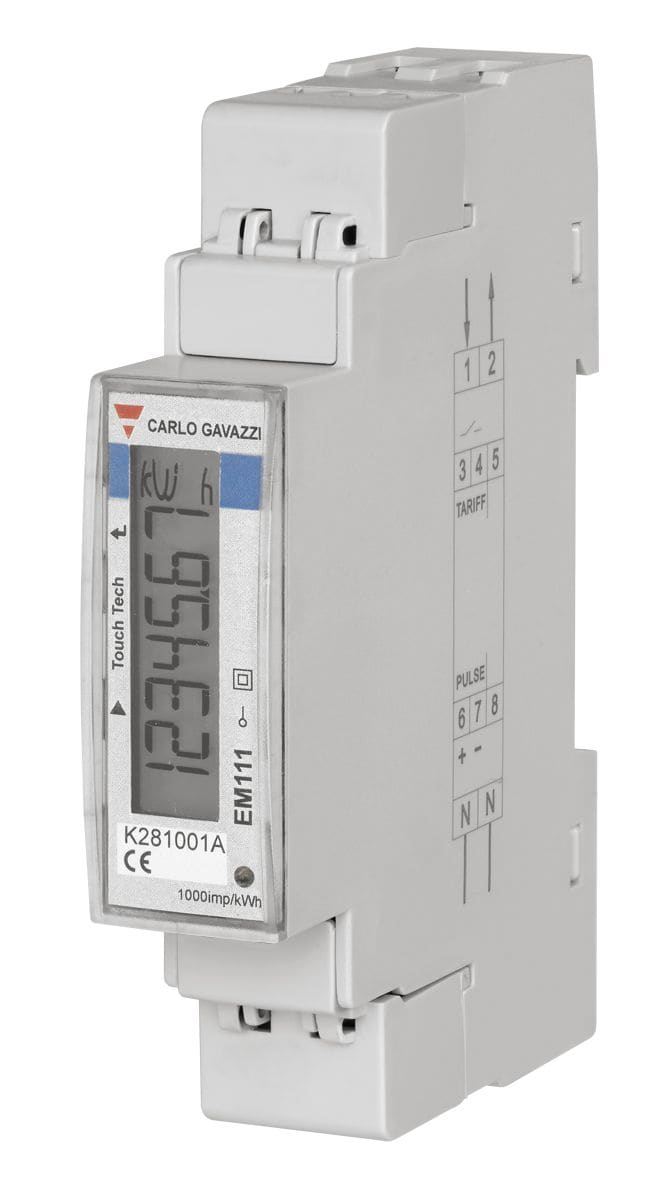Carlo Gavazzi - Compteur d'énergie digital monophasé 32A direct 230Vac sortie impulsion MID