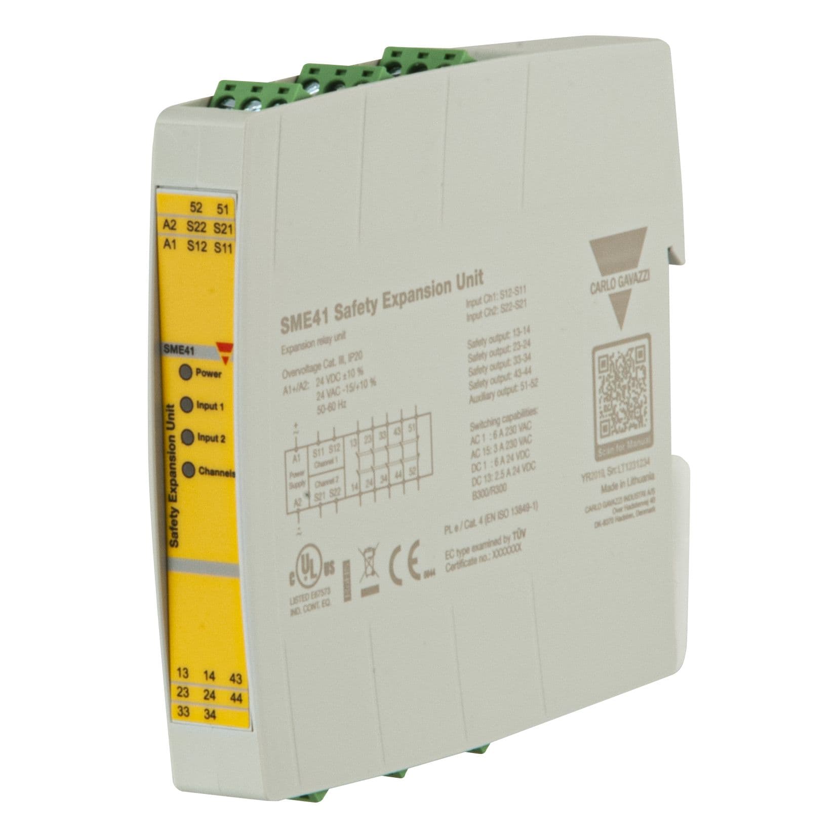 Carlo Gavazzi - Module d'extension de sécurité 4 sorties NO + 1NC 24 VAC/VDC