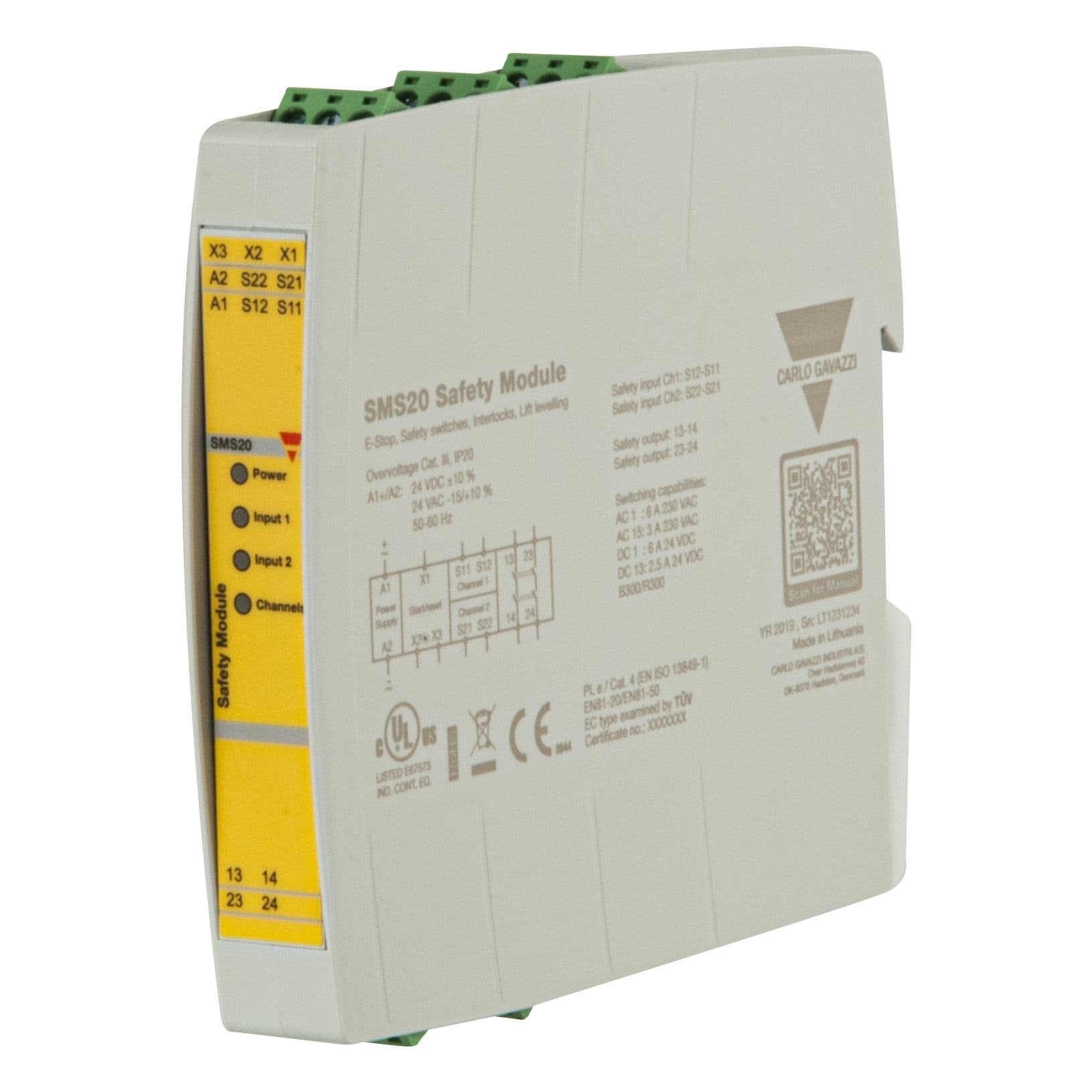 Carlo Gavazzi - Module de sécurité 2 sorties NO 24 VAC/VDC