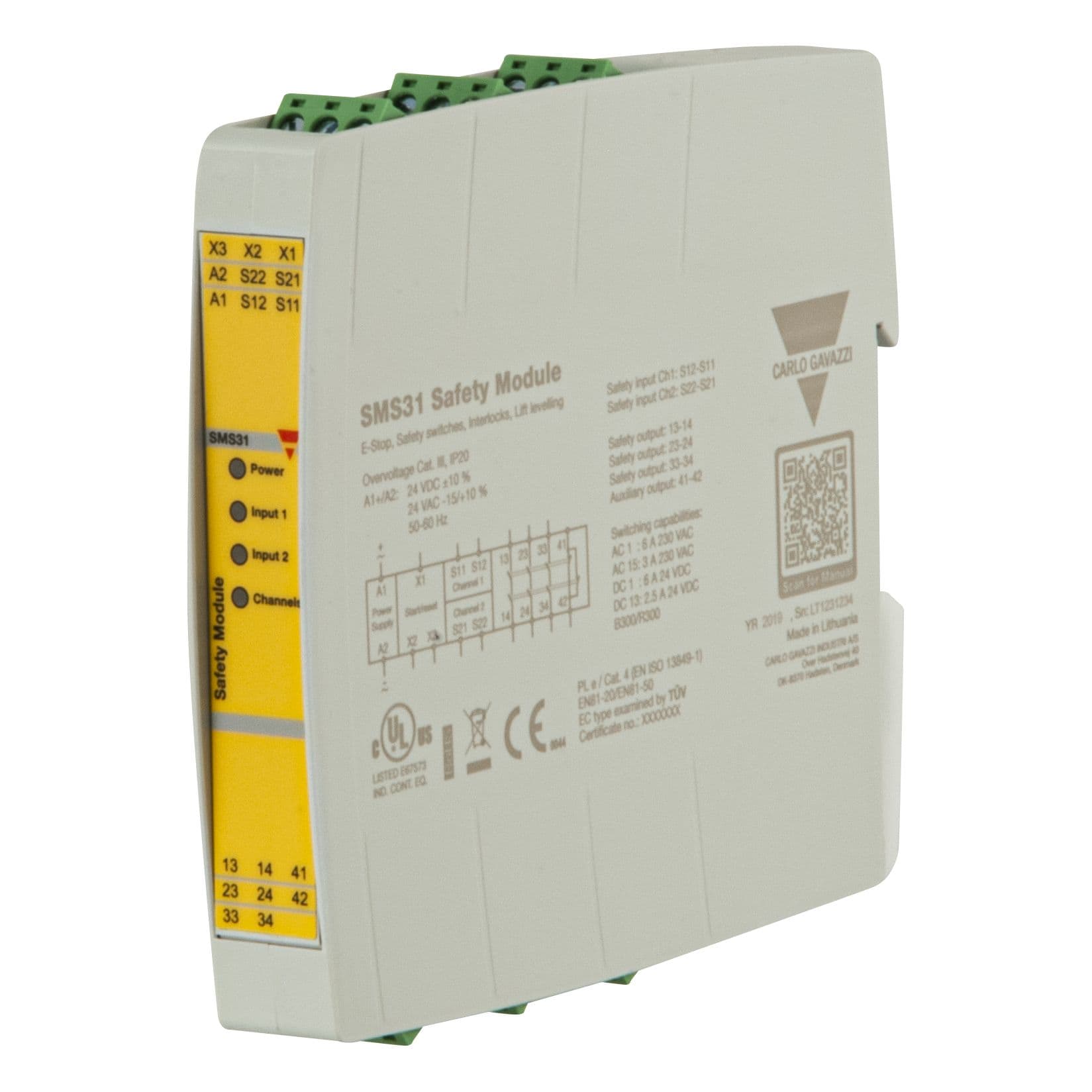 Carlo Gavazzi - Module de sécurité 3 sorties NO + 1NC 24 VAC/VDC