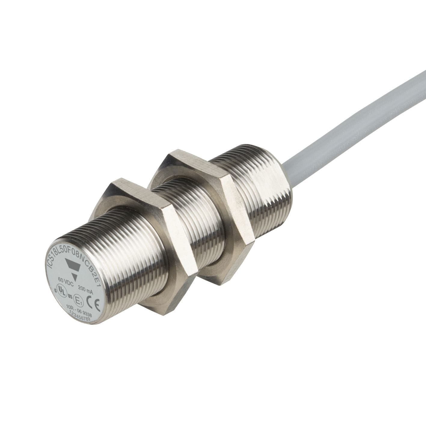 Carlo Gavazzi - Détecteur inductif M18 court 8mm noyable NPN NC, 8-60Vcc câble 2m Homologué E1