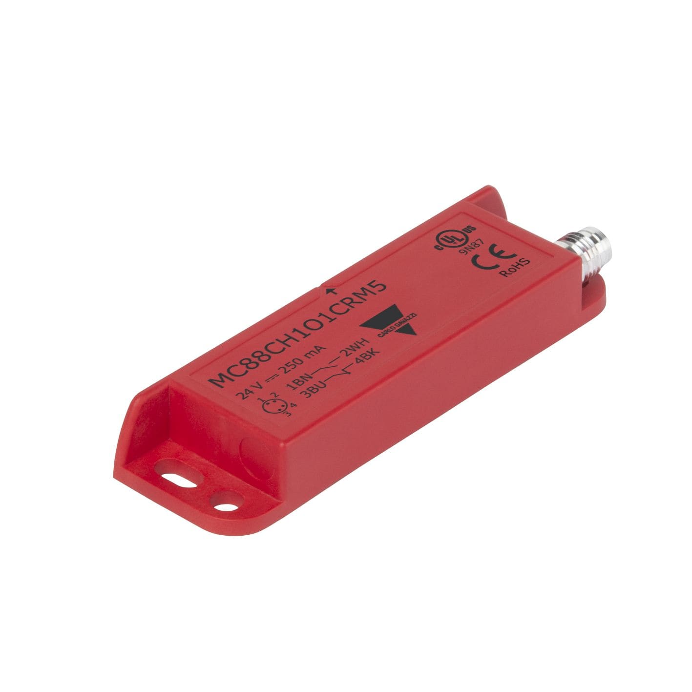 Carlo Gavazzi - Capteur magnétique rectangulaire 1NO et 1NC sortie Droite connecteur M8