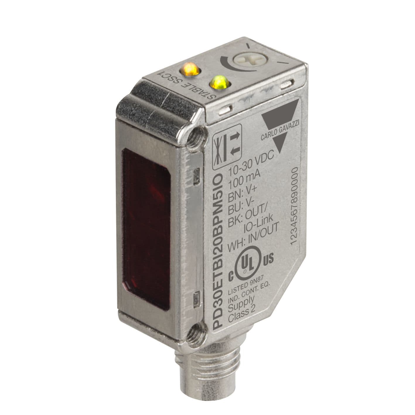 Carlo Gavazzi - Cellule photo acier inox infrarouge sup arr plan 200mm  M8 10-30Vcc IO-LINK
