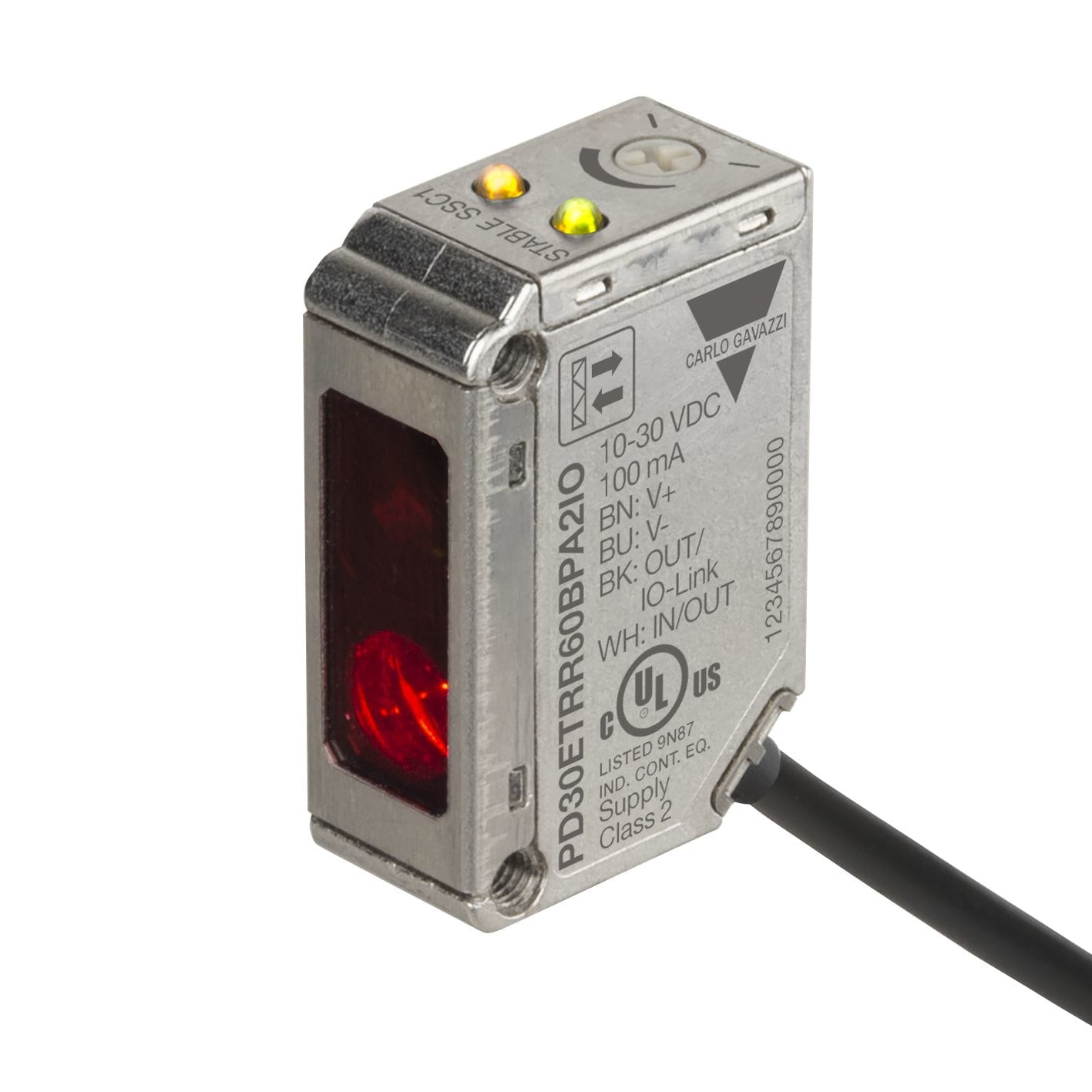 Carlo Gavazzi - Cellule photo acier inox lumière rge dir objet 6m câble 2m 10-30Vcc IO-LINK
