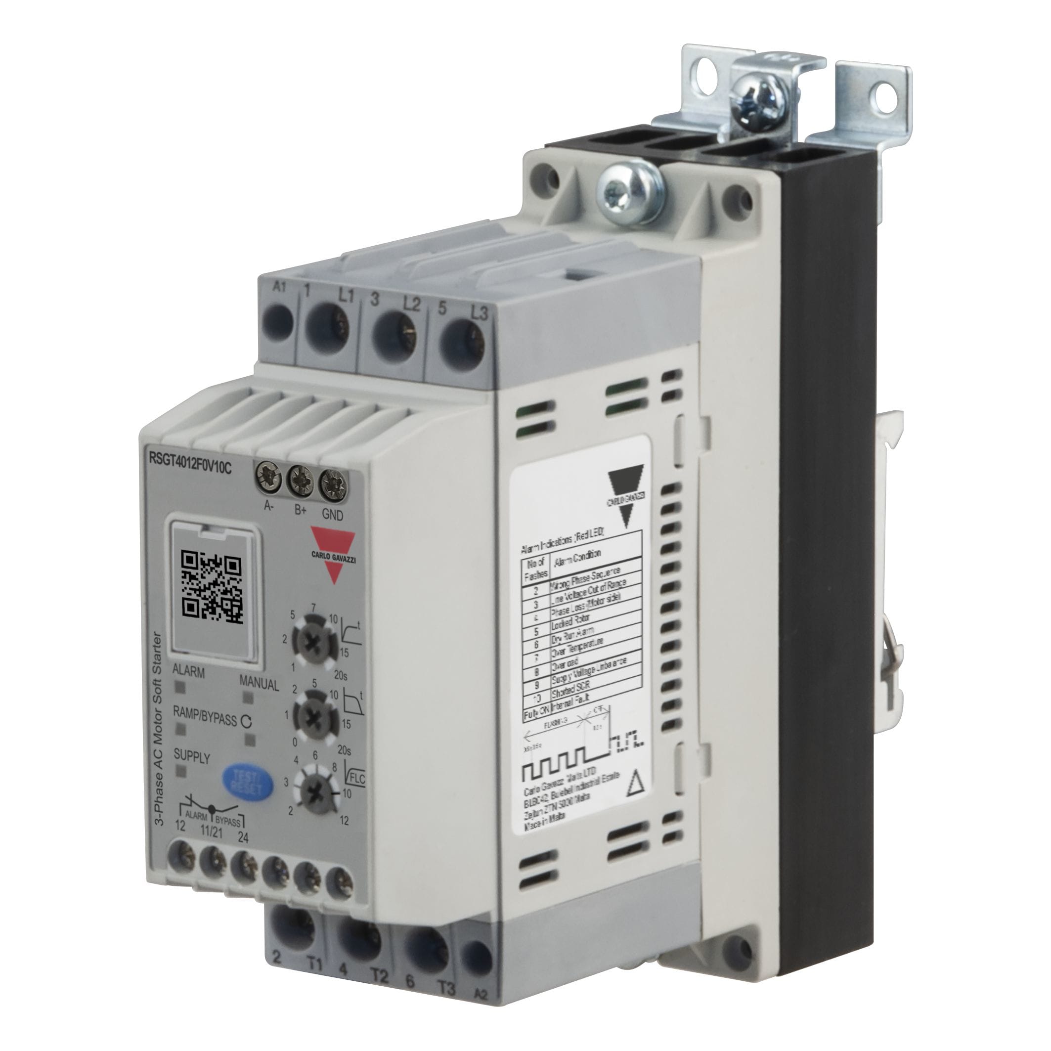 Carlo Gavazzi - Démarreur progressif 3PH 220-400V 12A Commande (ali interne) 24VCA/CC MODBUS