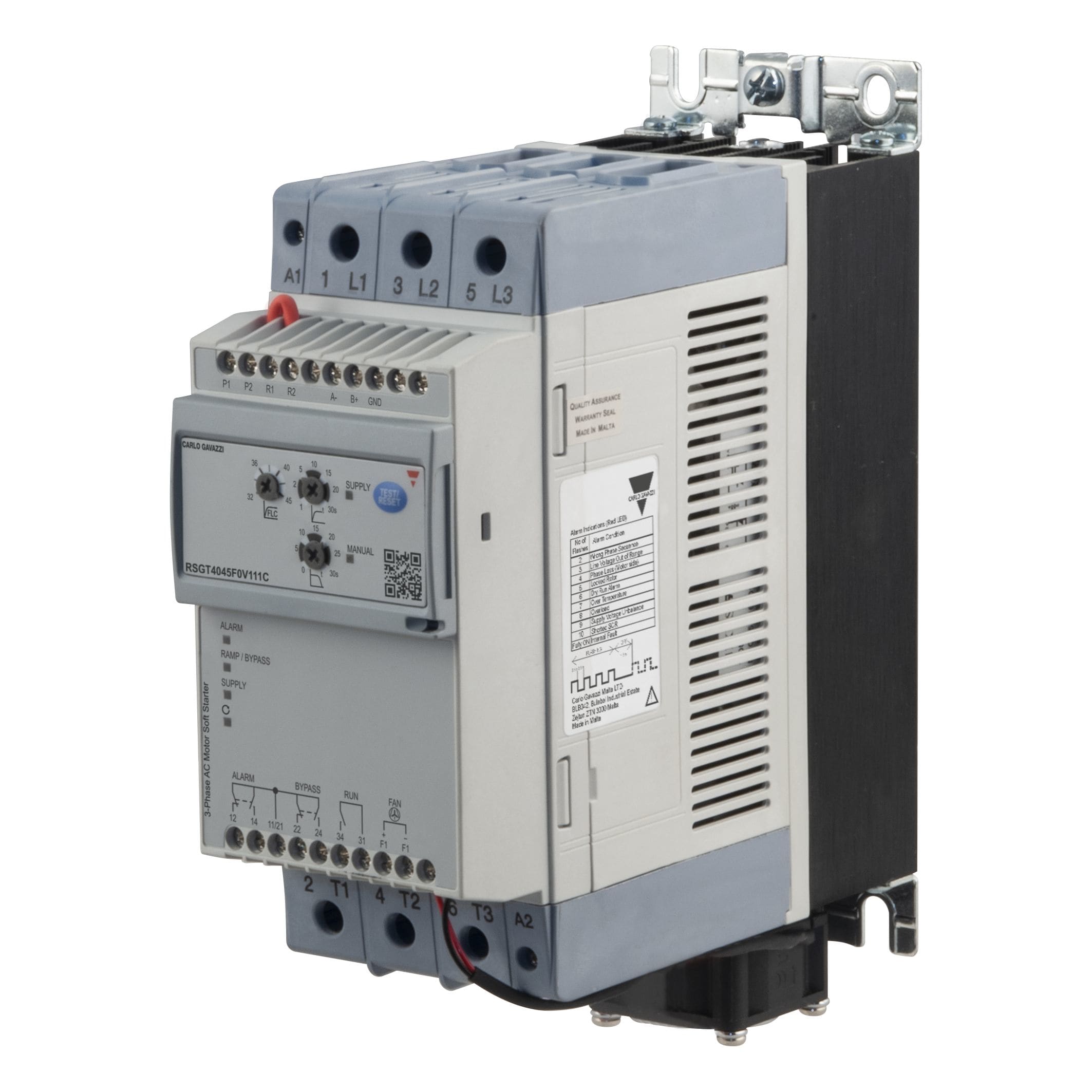 Carlo Gavazzi - Démarreur progressif 3PH 220-400V 45A Commande (ali interne) 24VCA/CC MODBUS
