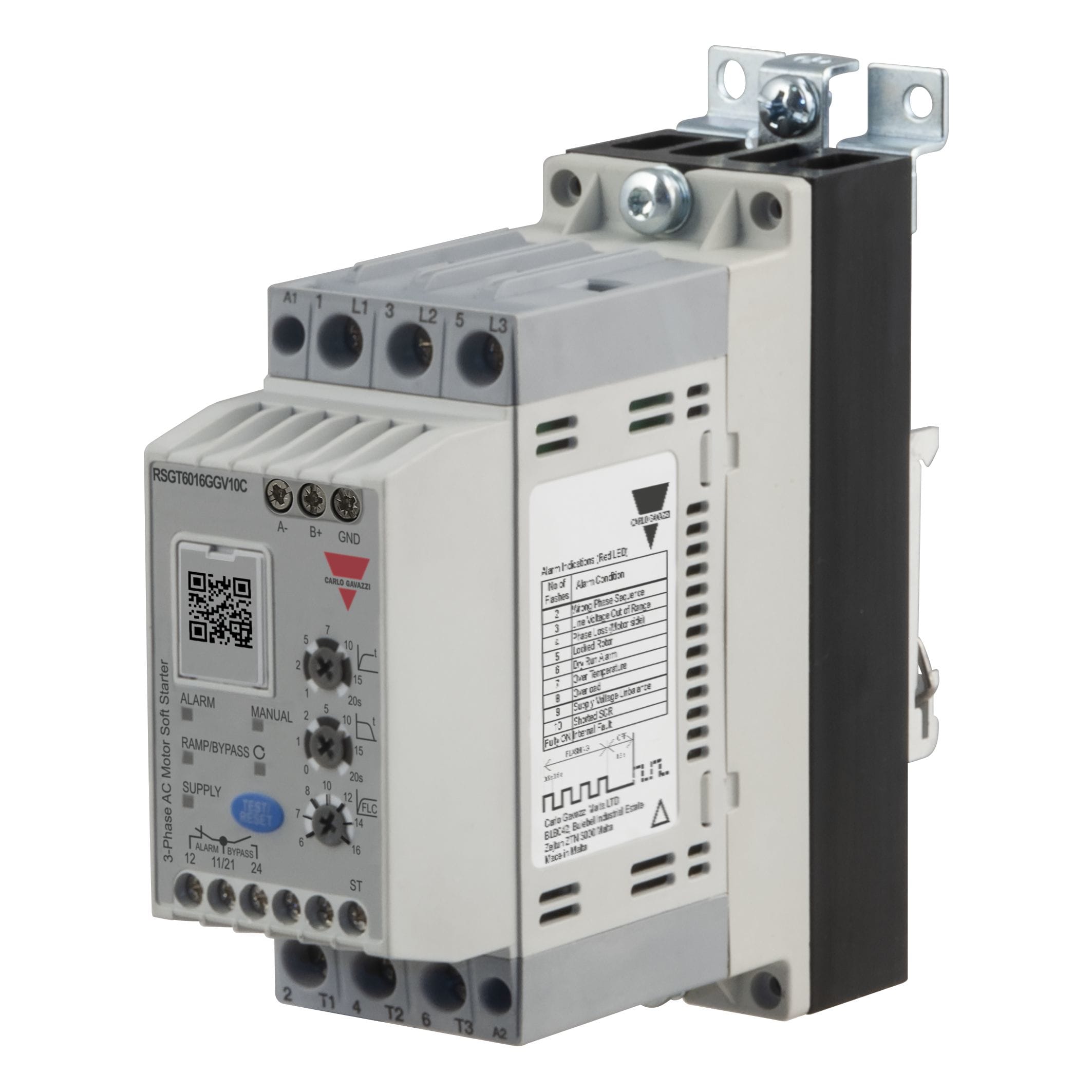 Carlo Gavazzi - Démarreur progressif 3PH 220-600V 16A Commande (ali externe) 100-240VCA MODBUS