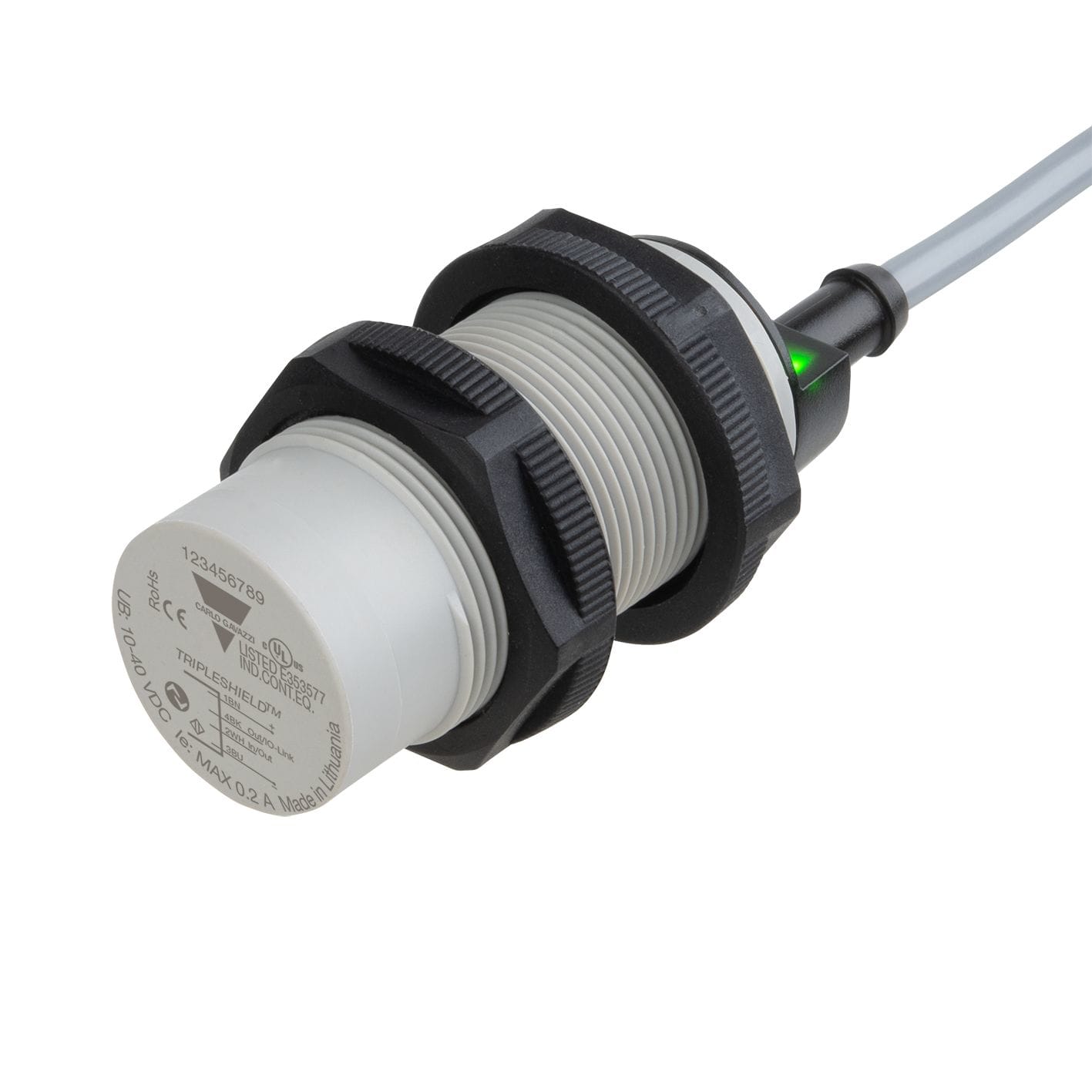 Carlo Gavazzi - Capacitif M30 non-noyable 25mm, 10-40Vcc, NPN/PNP, NO/NC, cab, Bargraphe, IOLINK