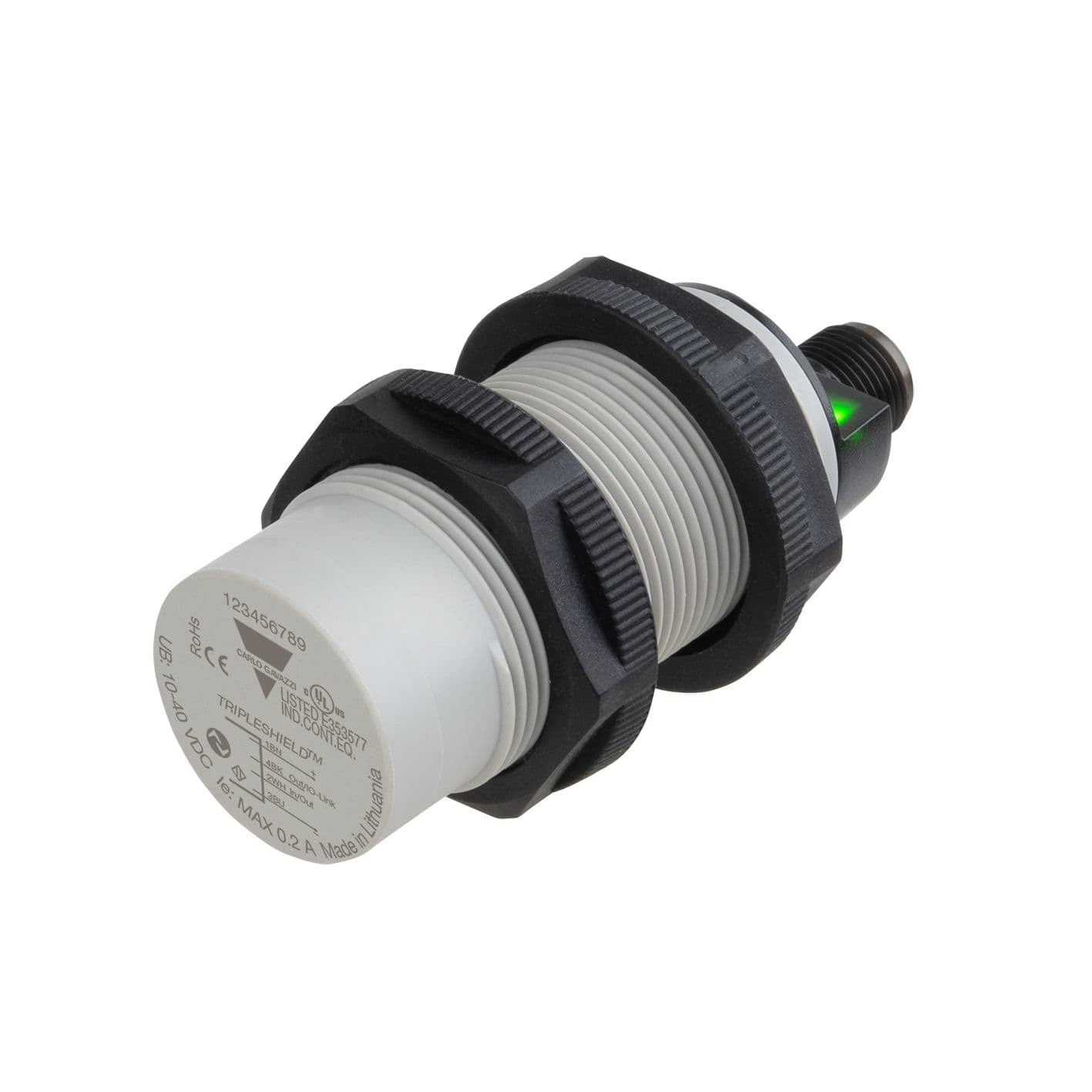 Carlo Gavazzi - Capacitif M30 non-noyable 25mm, 10-40Vcc, NPN/PNP, NO/NC, M12, Bargraphe, IOLINK
