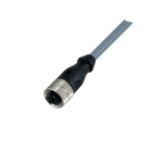 Carlo Gavazzi - Cordon fiche M12 droite, femelle, 4 fils, câble PVC 5m, IP67, -25 - +80°C