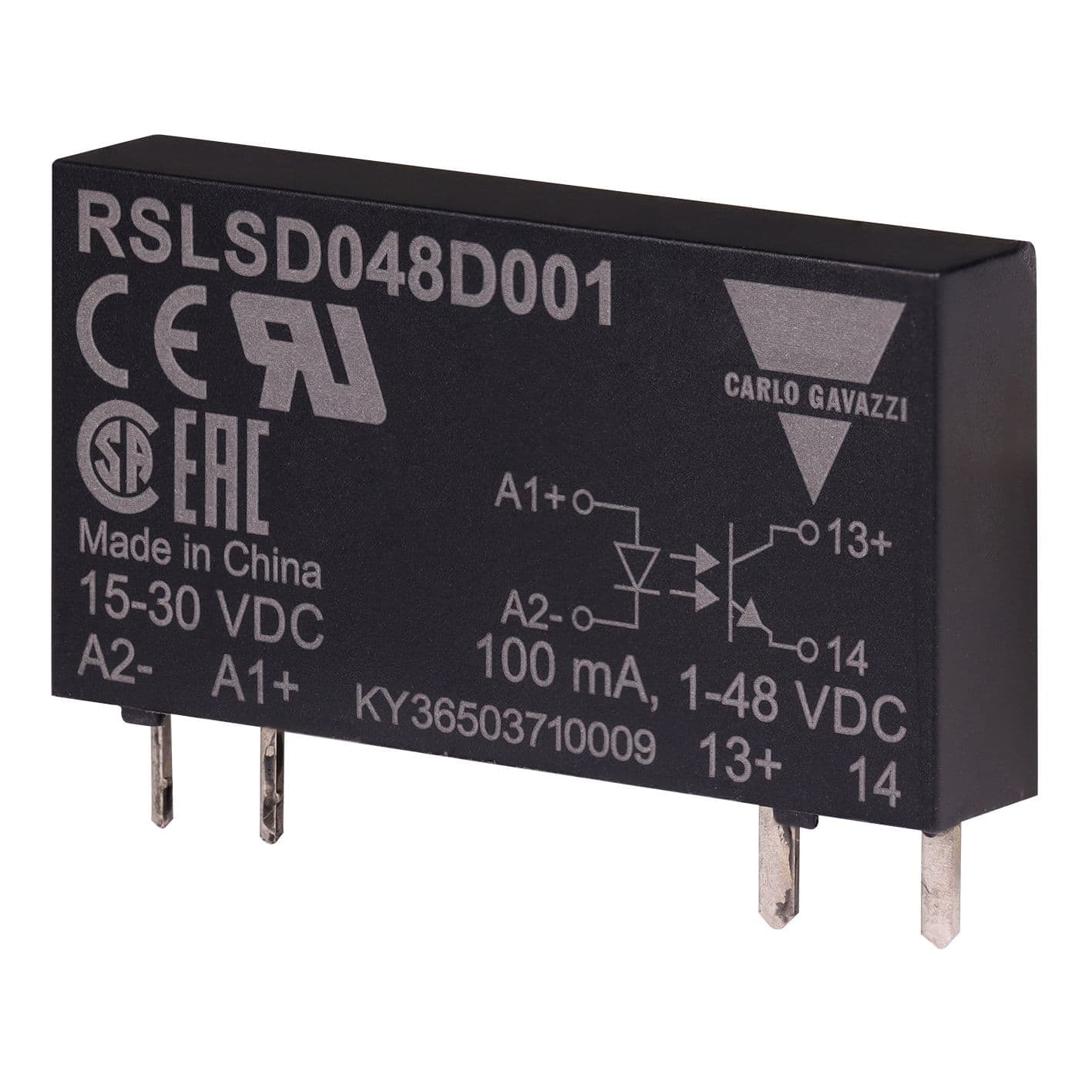 Carlo Gavazzi - Relais statique, commutation CC, sortie  1- 4 8Vcc, 100mAcc, cde 3-12Vcc