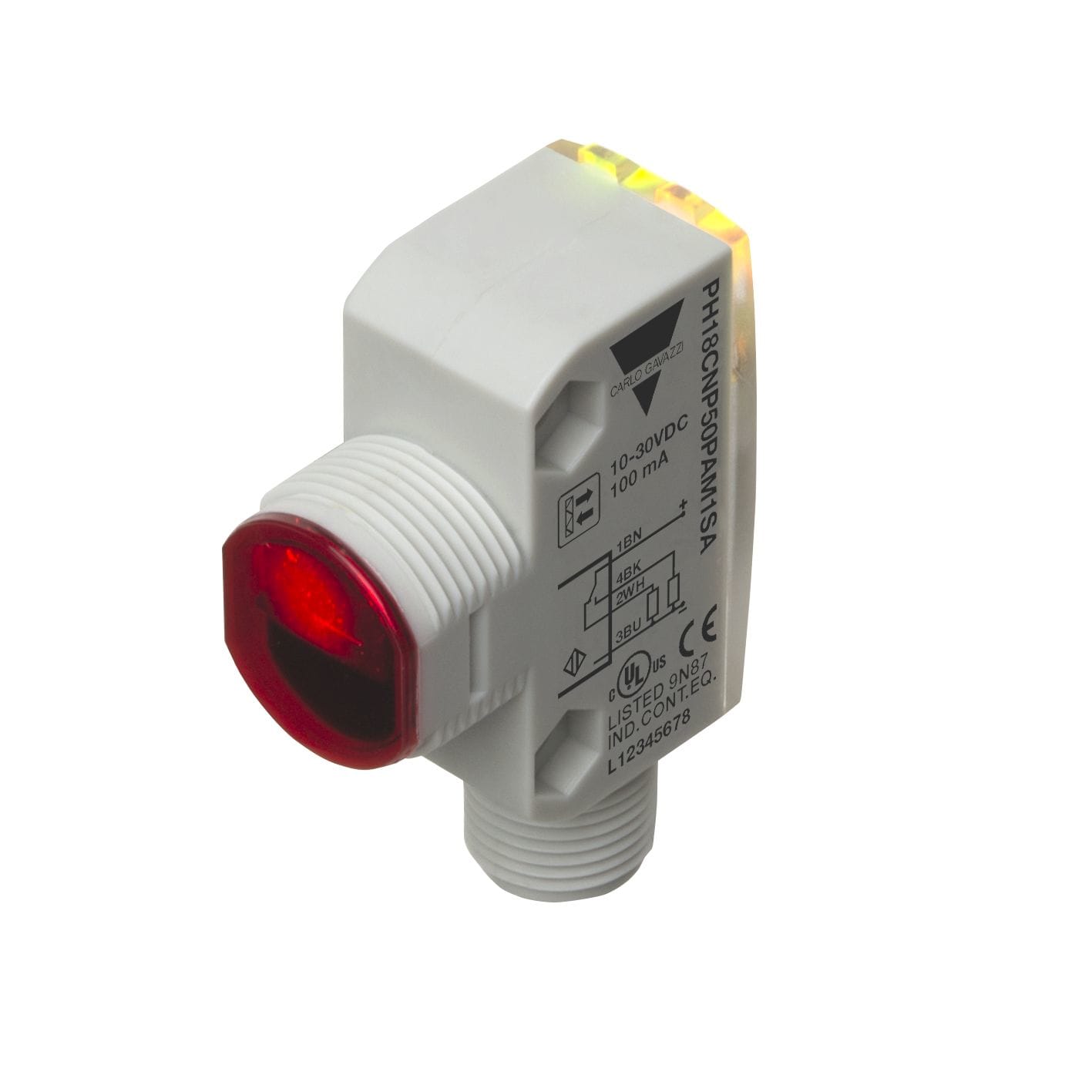 Carlo Gavazzi - Cellule photo. reflex polarise plastique rectangle M18 PNP NO+NF,connecteur