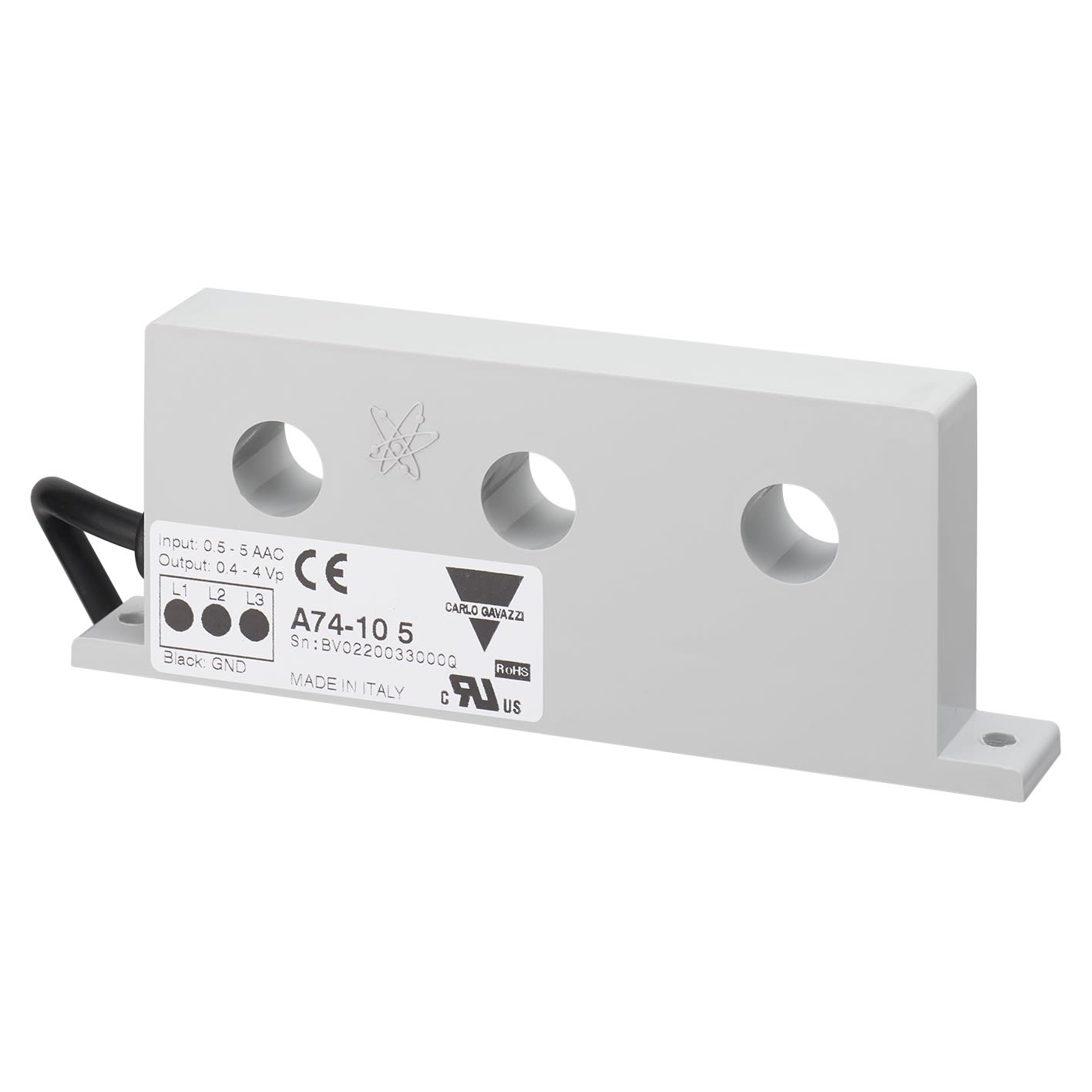 Carlo Gavazzi - Transformateur de courant CA - Entrée 0,5-5A - Signal de sortie 0,4-4Vp