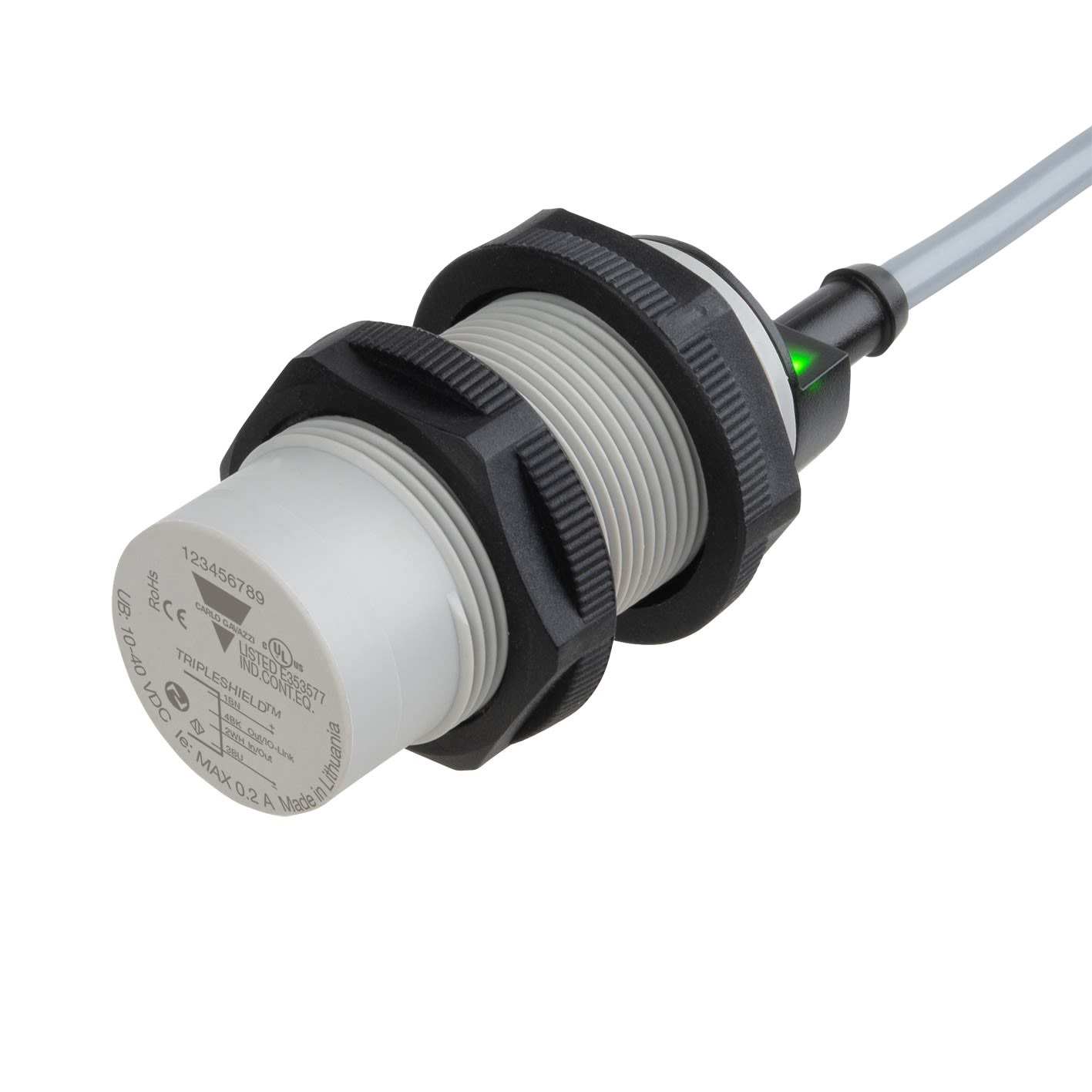 Carlo Gavazzi - Capacitif M30 non-noyable 25mm, 10-40Vcc, NPN/PNP, NO/NC, cab, Bargraphe, IOLINK