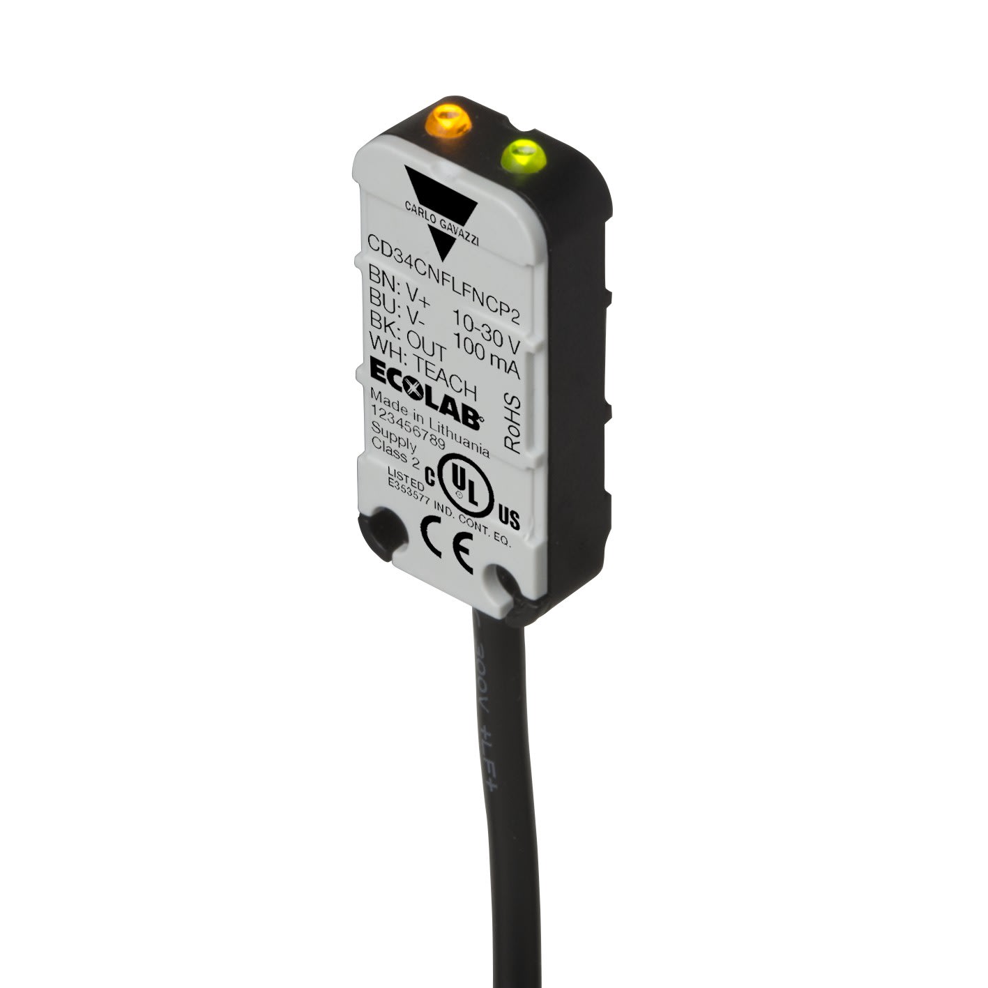 Carlo Gavazzi - Détecteur capacitif de niveau rectangle pl suppression 1er plan NPN NF, cab