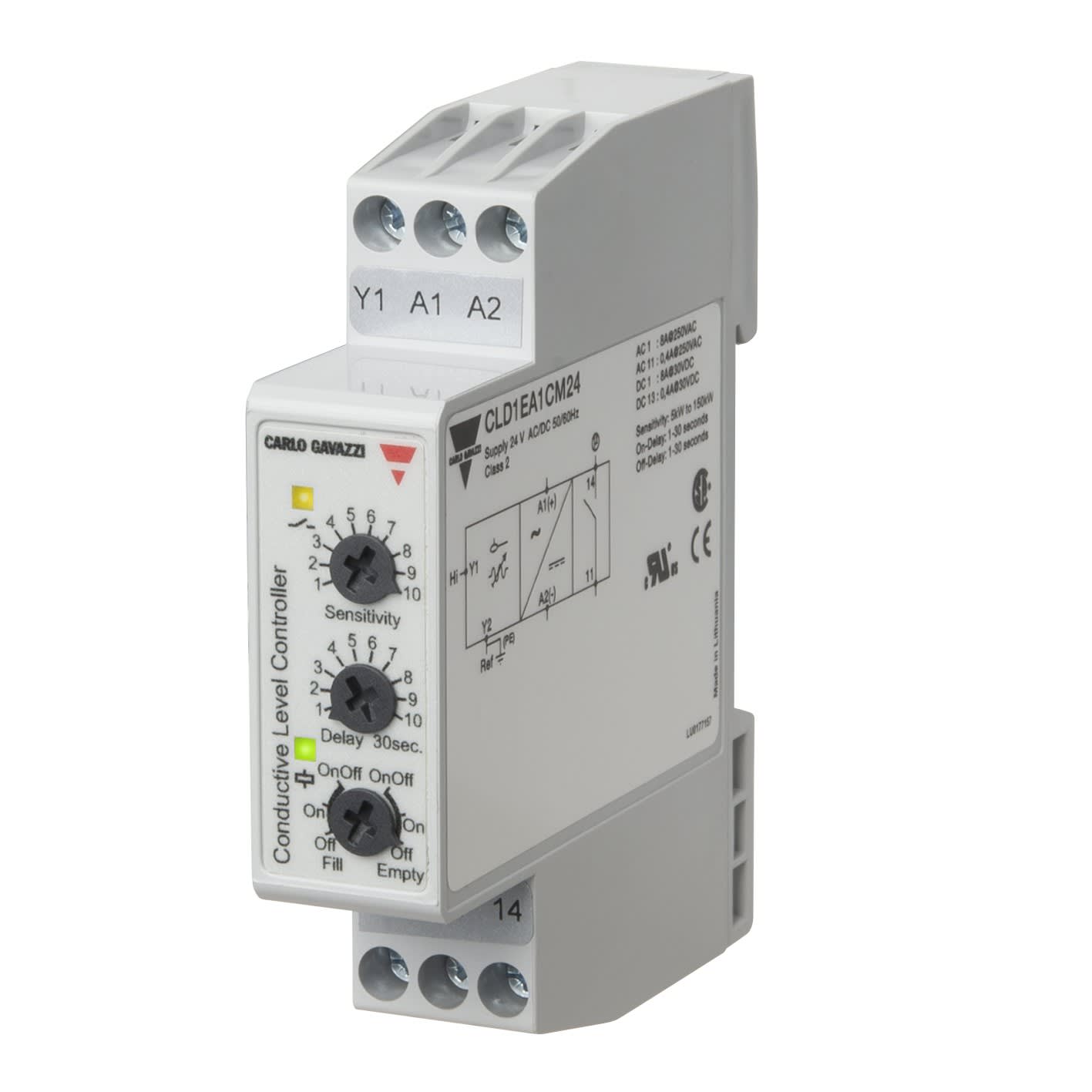 Carlo Gavazzi - Relais de niveau vidange ou remplissage - Sensibilité: 5?150K? - 24Vca/cc 1+réf