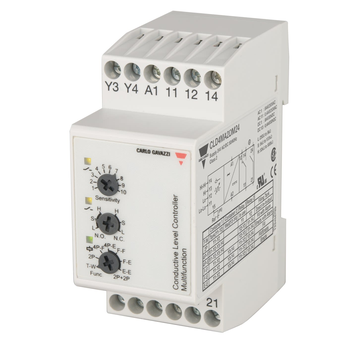 Carlo Gavazzi - Relais de niveau vidange ou remplissage Sensibilité: 250??500K?-24Vca/cc 2-4+réf