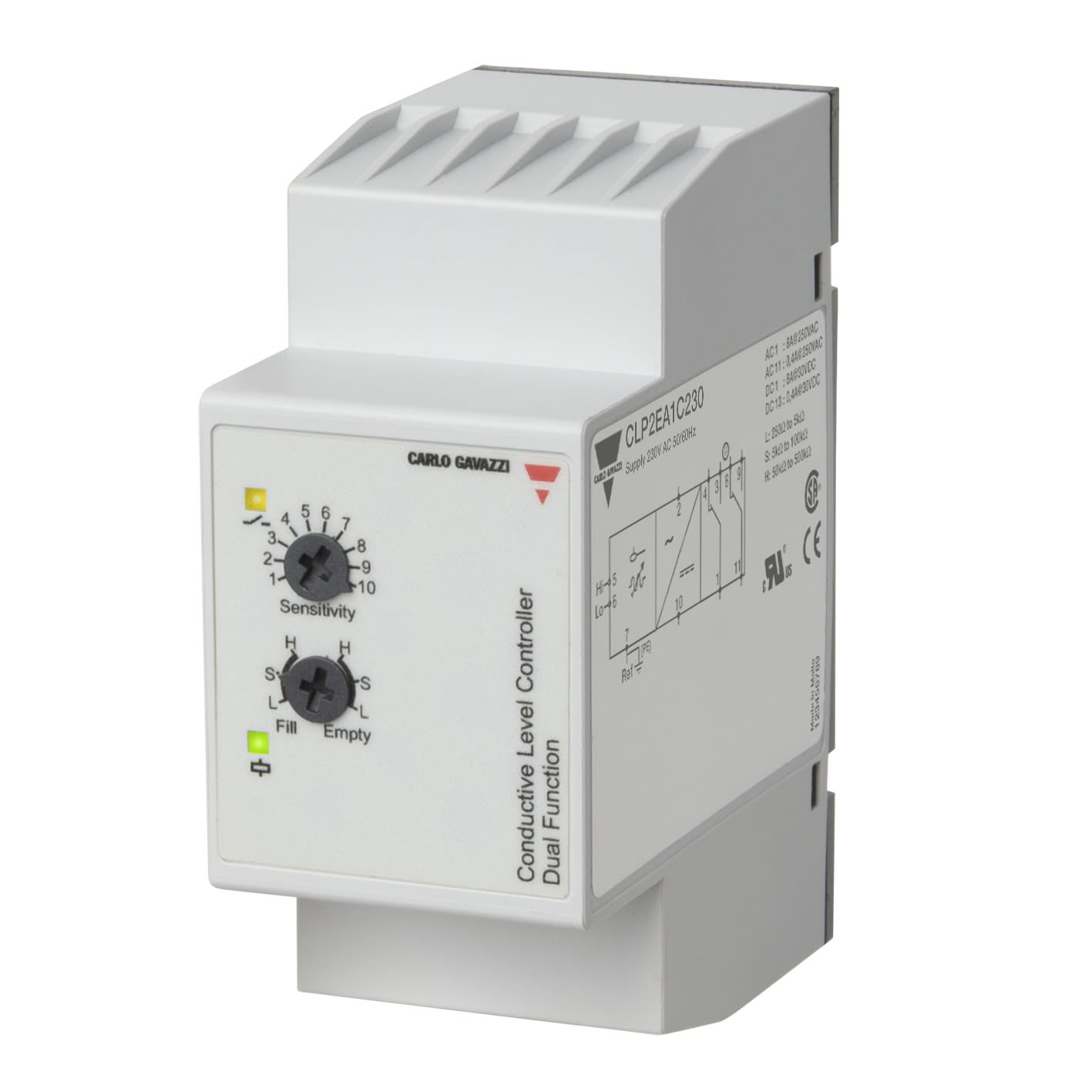 Carlo Gavazzi - Relais de niveau vidange ou remplissage - Sensibilite: 250?500K? - 230Vca 2+ref