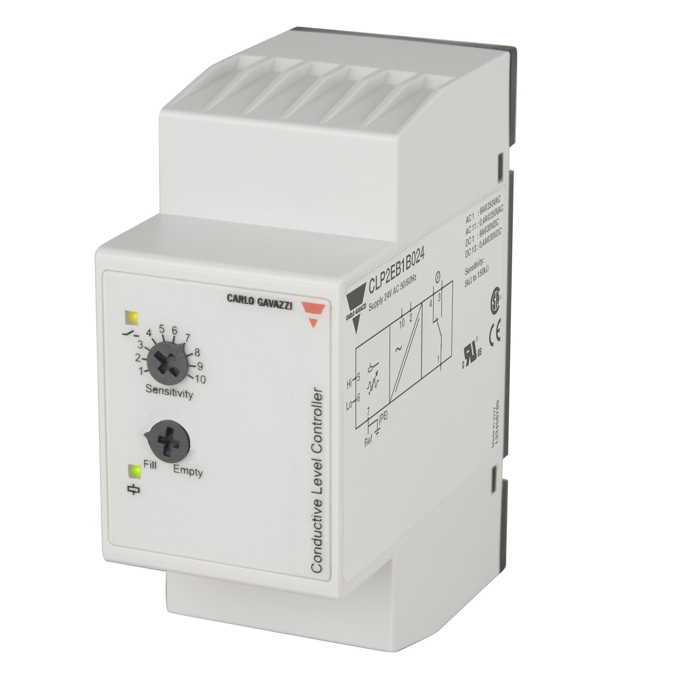 Carlo Gavazzi - Relais de niveau vidange ou remplissage - Sensibilité: 5?150K? - 24Vca 2+réf