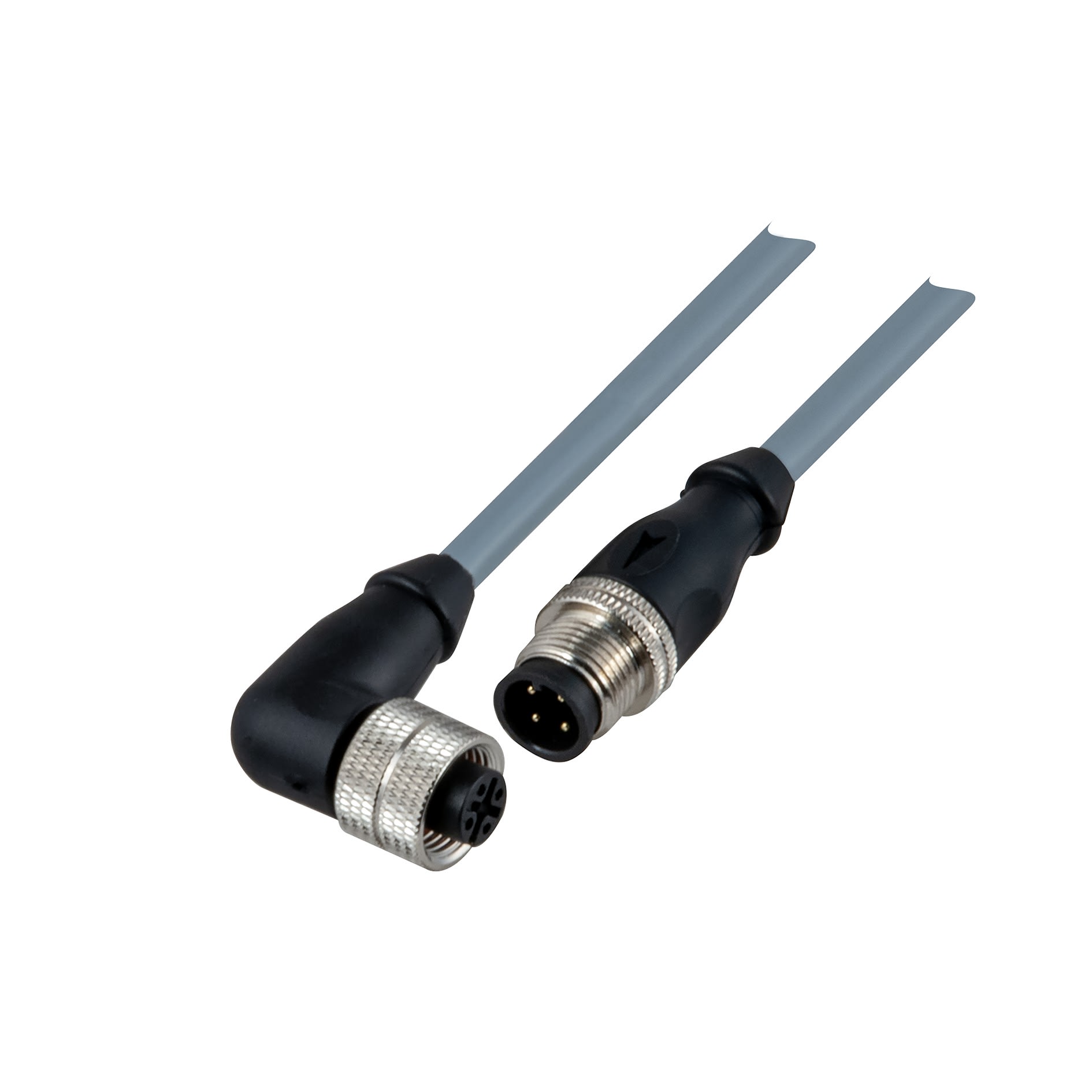 Carlo Gavazzi - Cordon femelle M12 coudée / mâle M12 droite, 4 fils, PVC 5m, IP67, -25 - +80°C