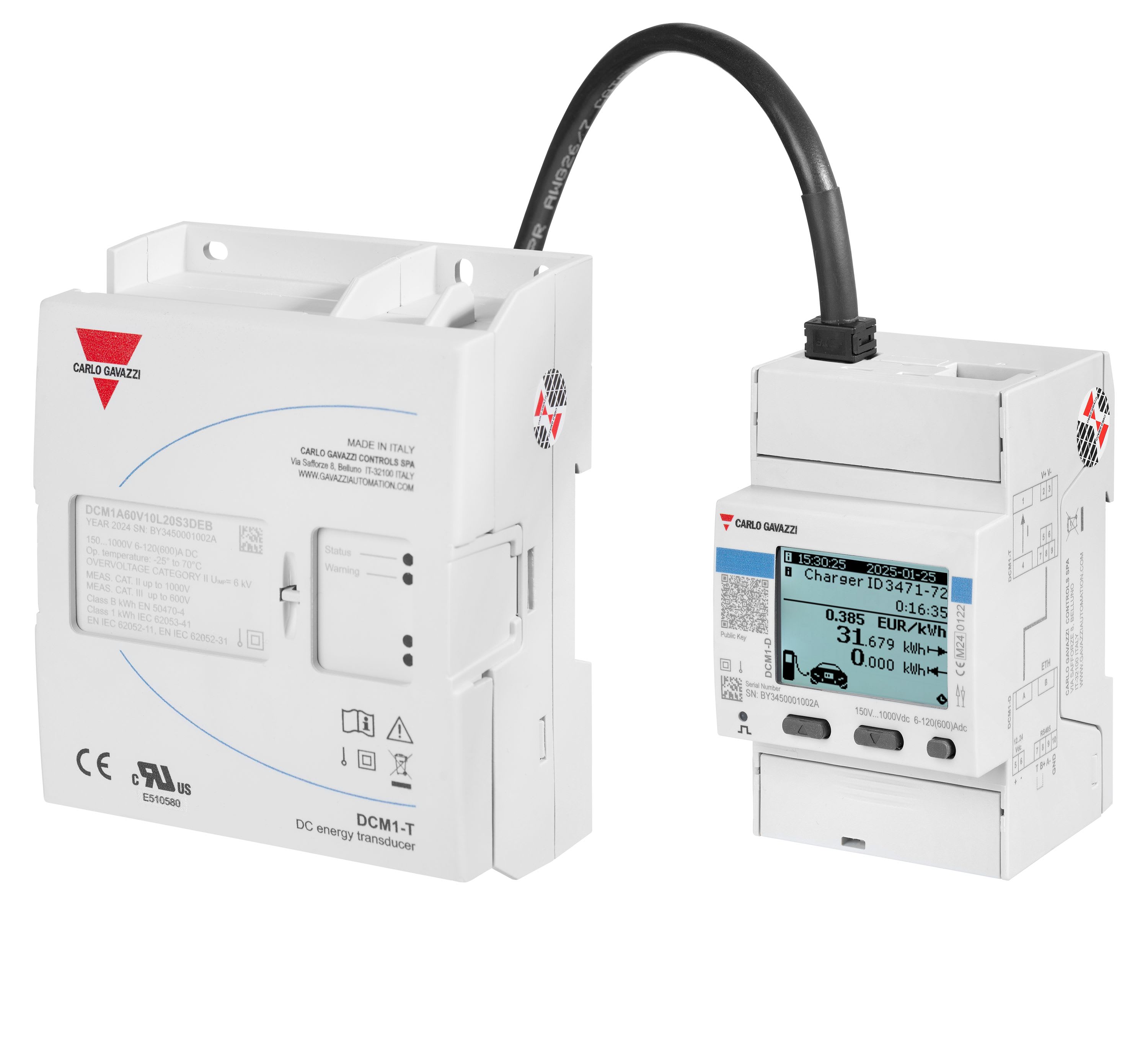 Carlo Gavazzi - Compteur d'énergie système DC, 150-1000Vcc, 300A, Modbus RTU/Modbus TCP/IP PFA