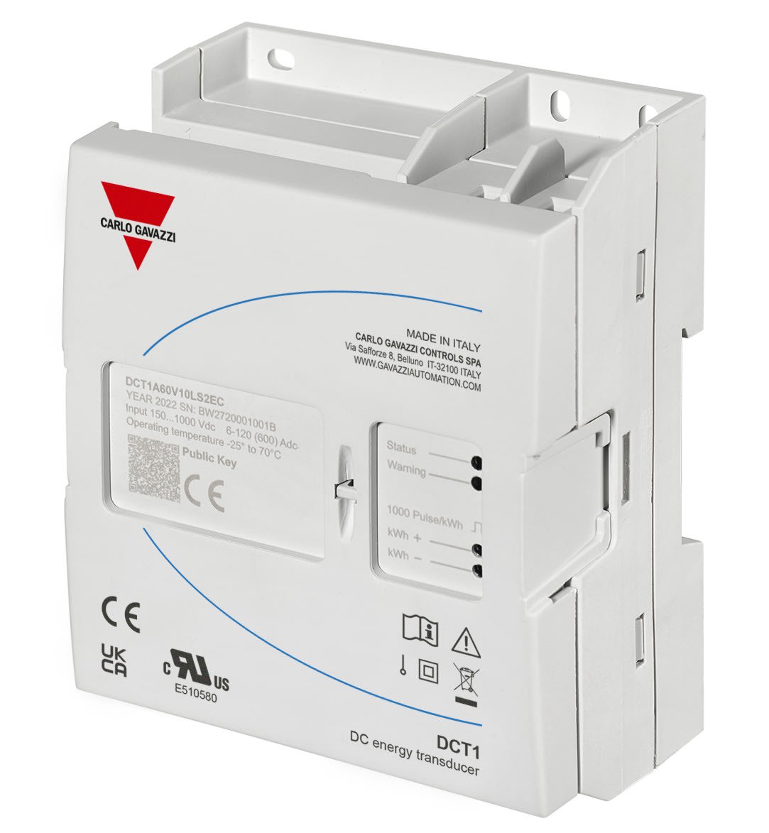 Carlo Gavazzi - Transducteur d'énergie Vcc - Courant max 300A - 1000V - 12?24Vcc -Modbus RTU S1
