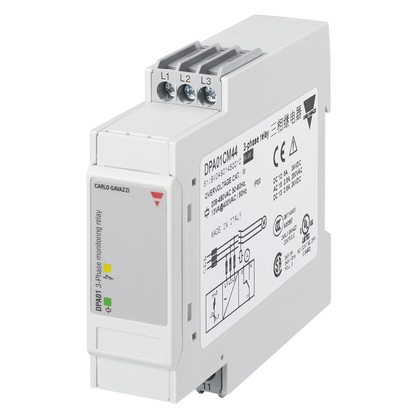 Carlo Gavazzi - Relais de contrôle ordre et perte de phase -3 Phases - Mesure: 380-600Vca