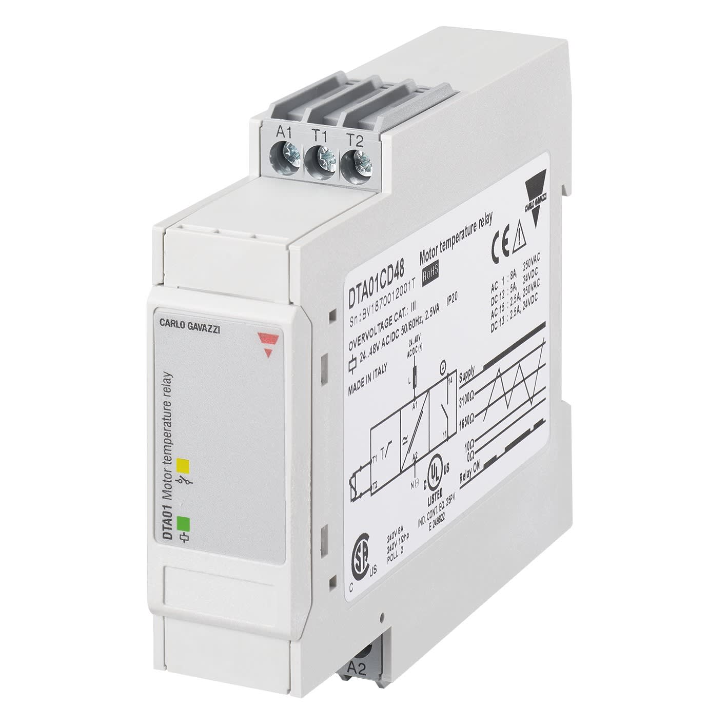 Carlo Gavazzi - Relais de contrôle température moteur - Entrée PTC - Alimentation: 230Vca