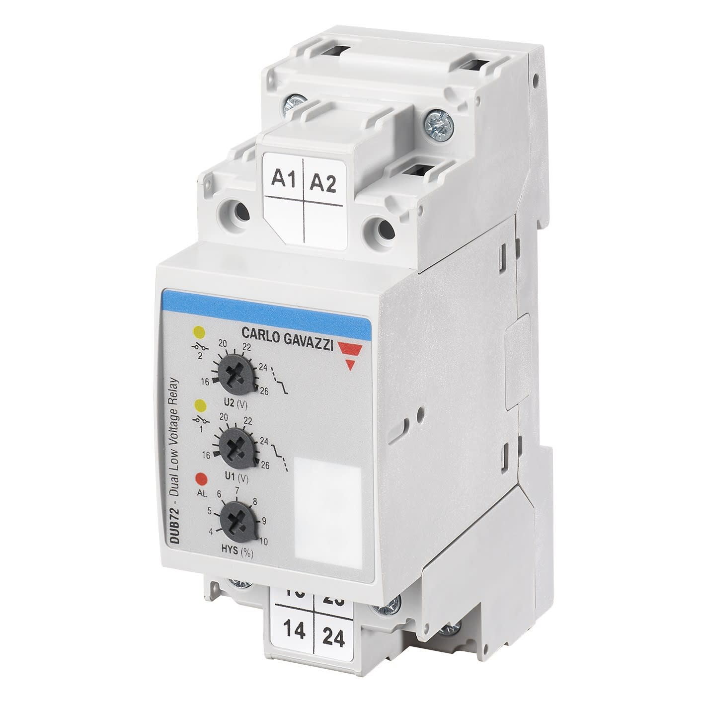Carlo Gavazzi - Relais de controle double surveillance sous-tension - Mesure: 16-30Vcc - 24Vcc