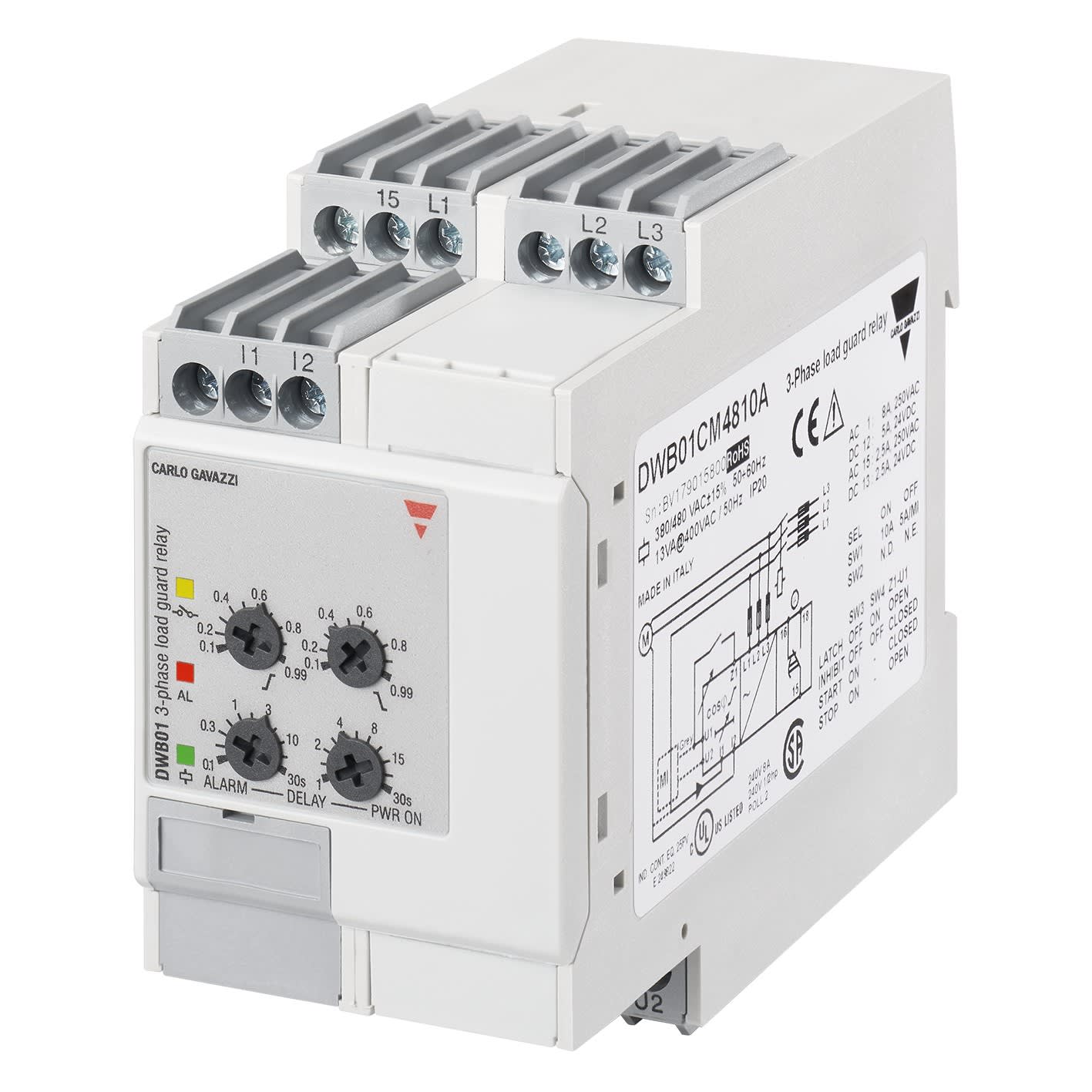 Carlo Gavazzi - Relais de contrôle cos phi - Mesure: 5A-10A ou TC - 600..690Vca