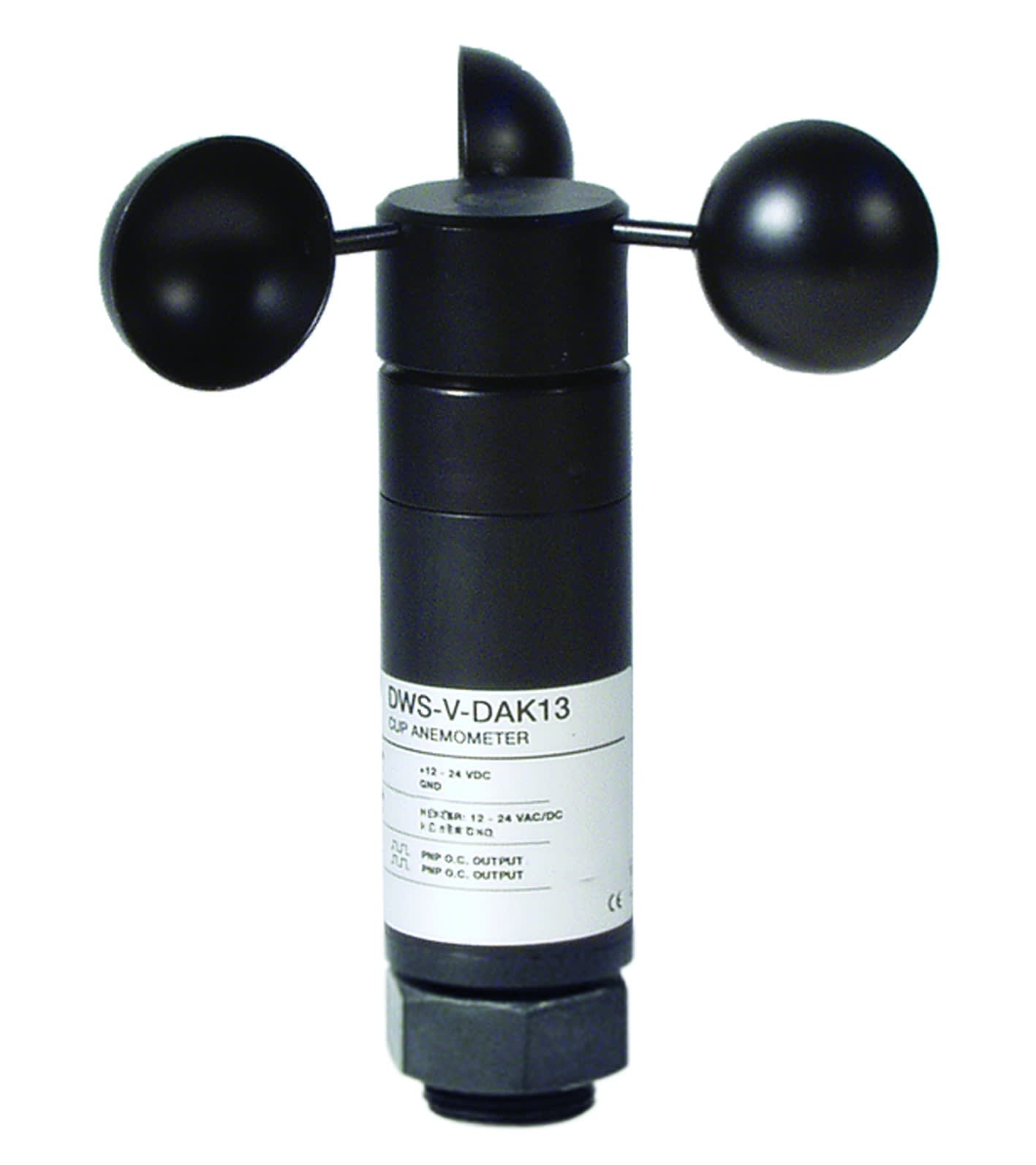 Carlo Gavazzi - Anémomètre, plage de mesure 2 - 30 m/s, sorties PNP/NPN , 10 - 28Vdc