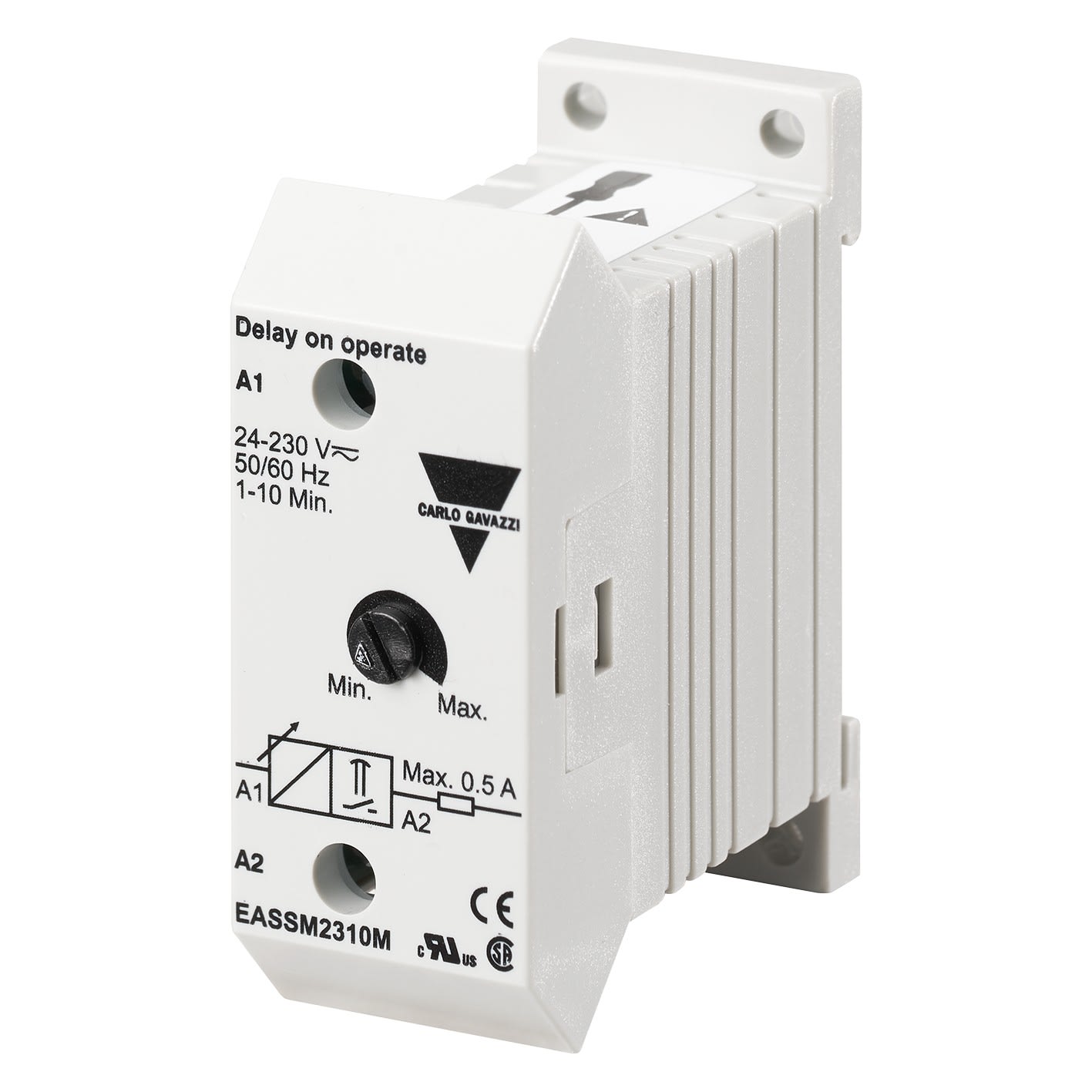 Carlo Gavazzi - Tempo minia-retardé mise sous tension-2 fils-0,5 à 10s-Vis-24-230 Vca/cc